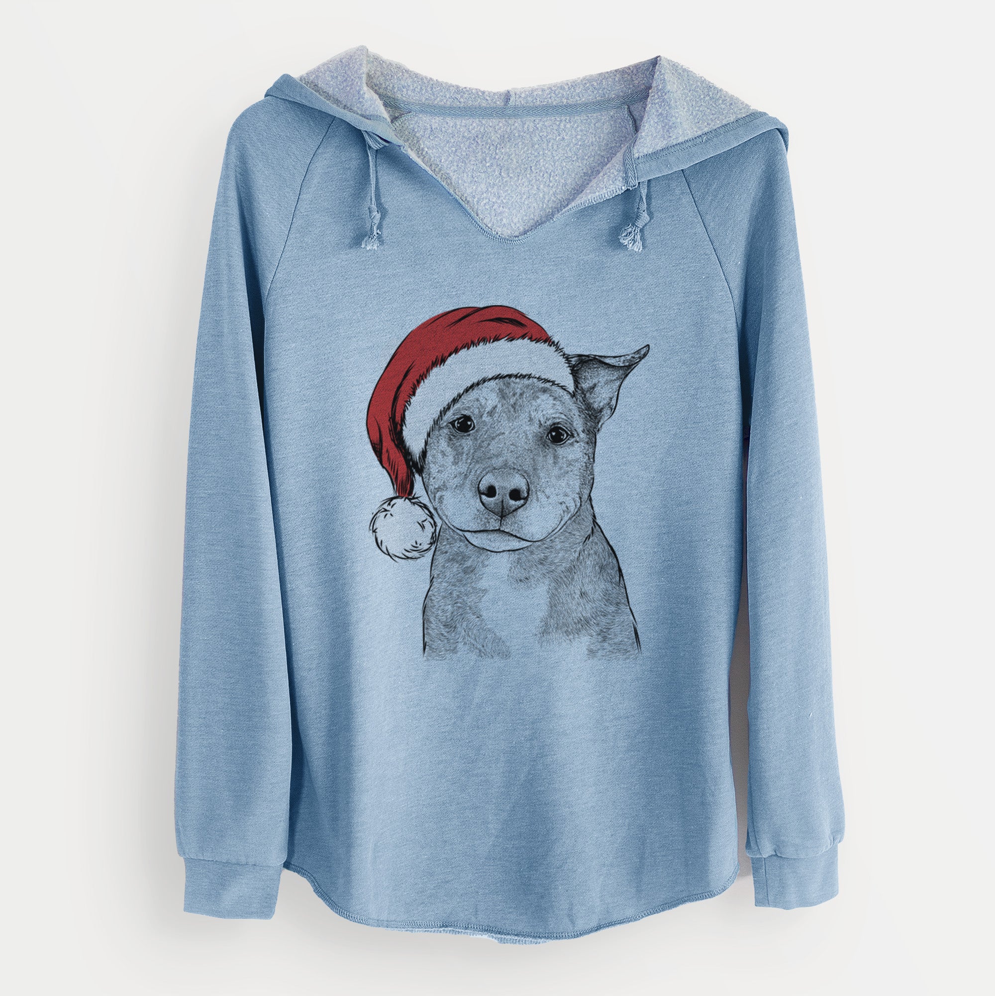 Santa Cody the Catahoula Mix - Cali Wave Hooded Sweatshirt