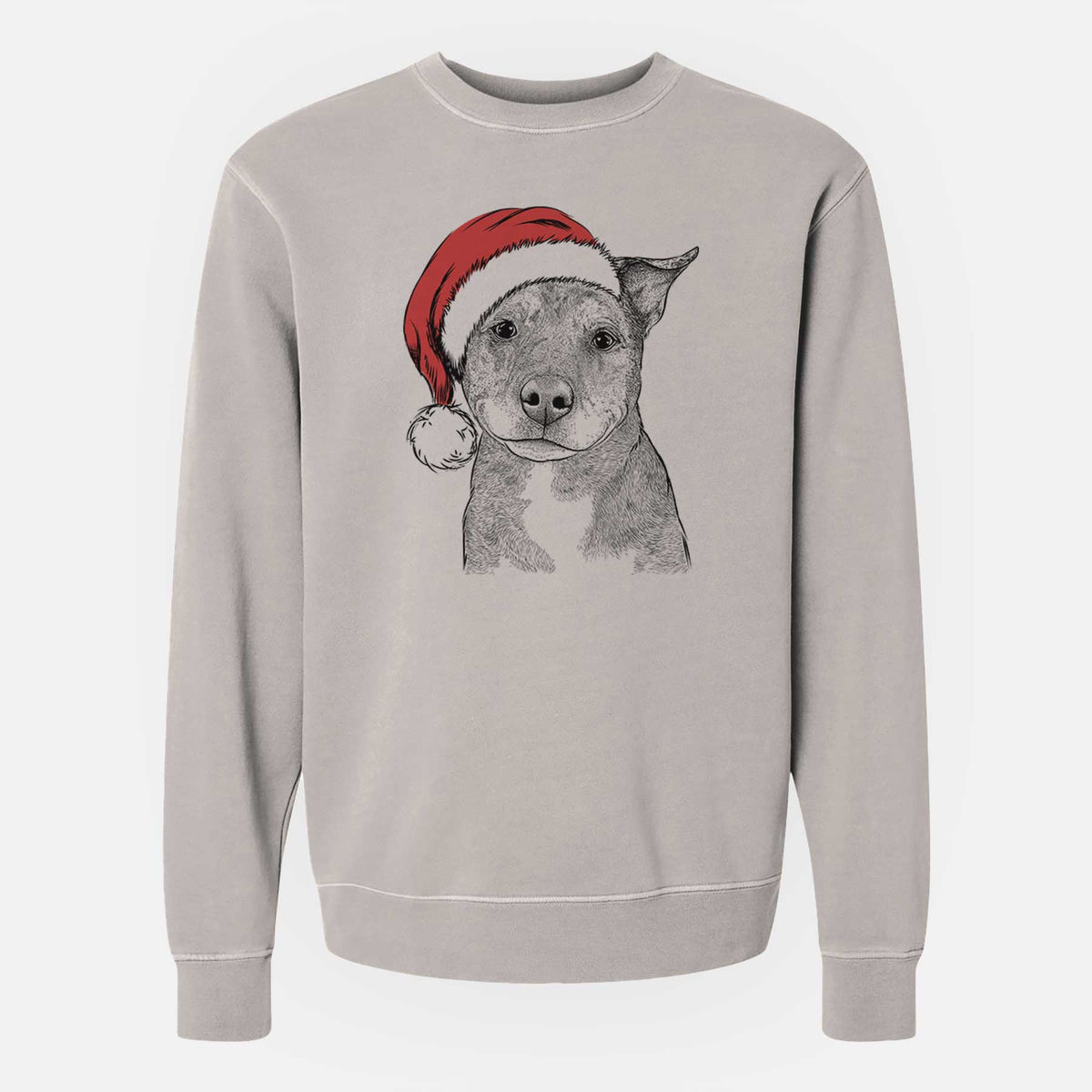 Santa Cody the Catahoula Mix - Unisex Pigment Dyed Crew Sweatshirt