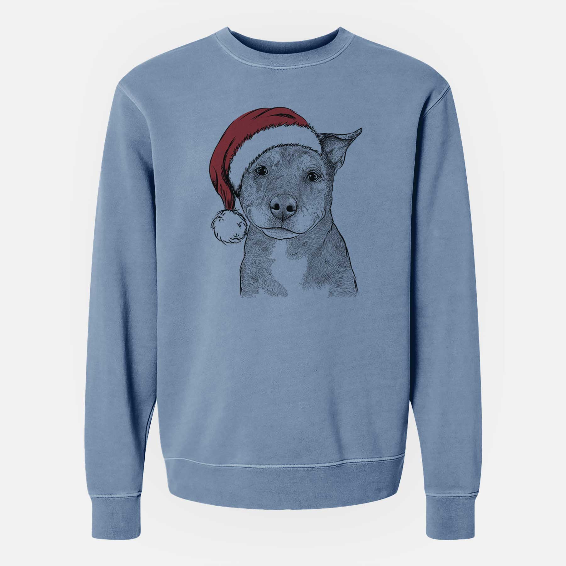 Santa Cody the Catahoula Mix - Unisex Pigment Dyed Crew Sweatshirt