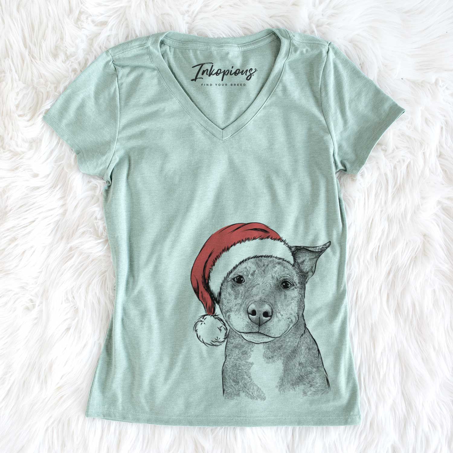 Santa Cody the Catahoula Mix - Women's V-neck Shirt