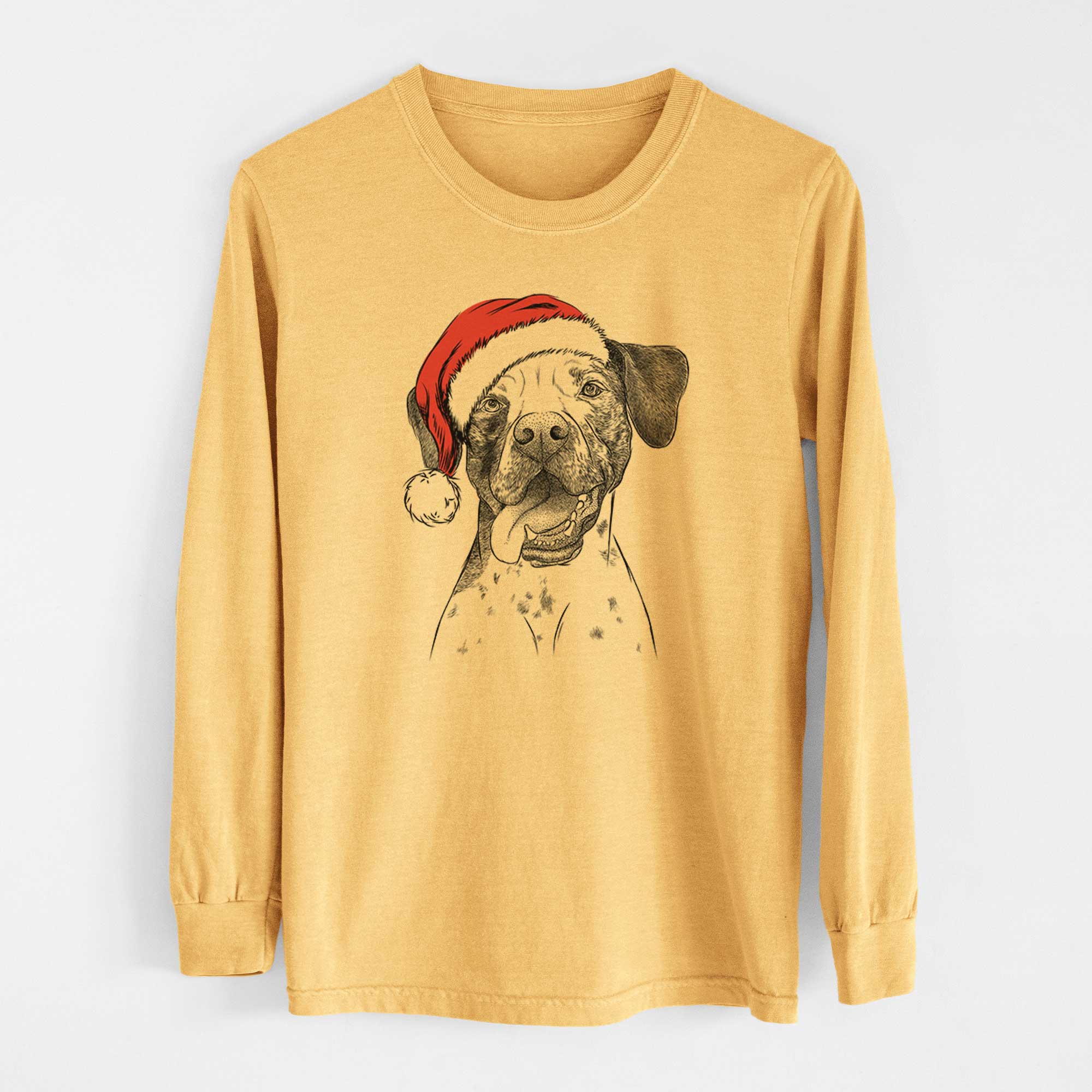 Santa Cola the Catahoula - Heavyweight 100% Cotton Long Sleeve