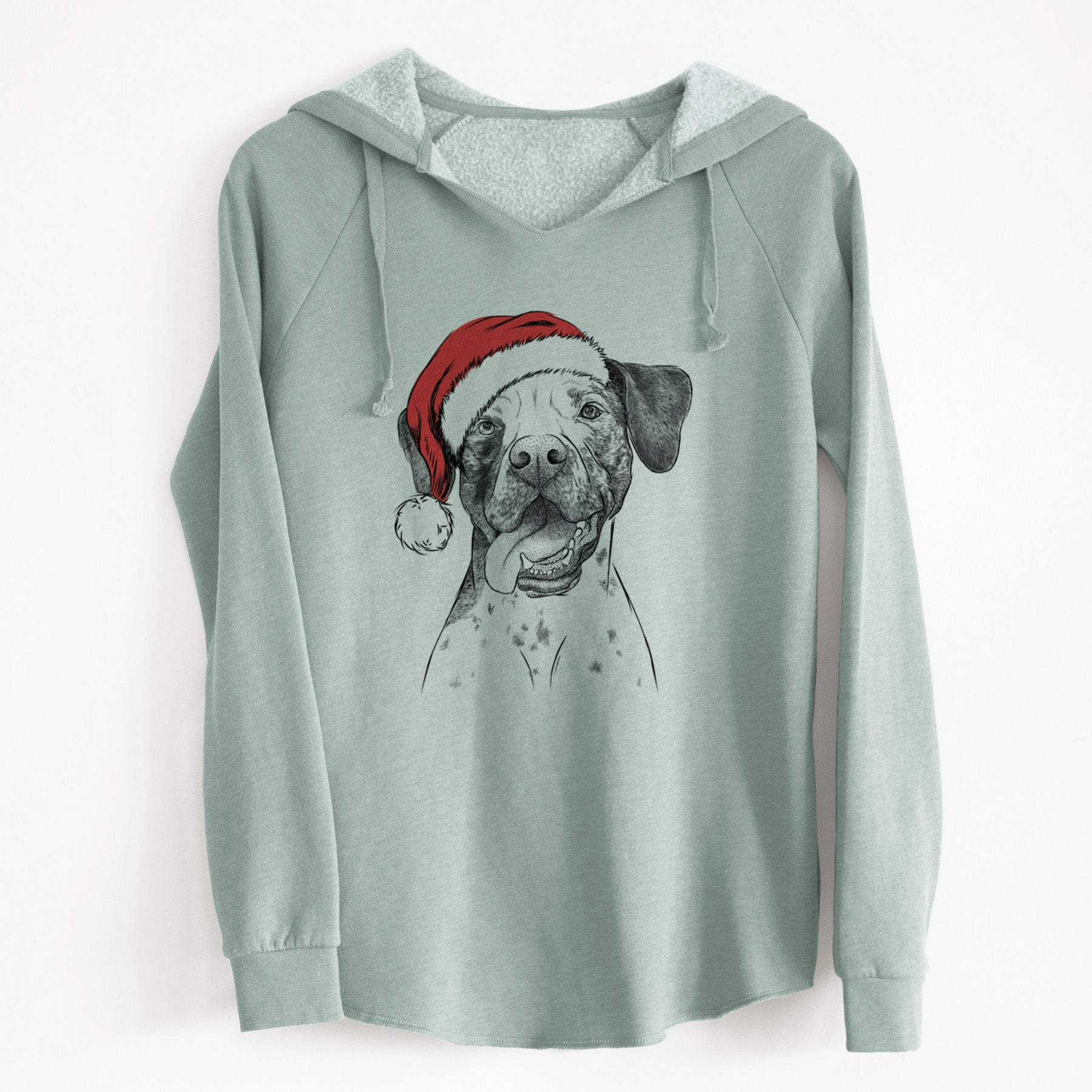 Santa Cola the Catahoula - Cali Wave Hooded Sweatshirt