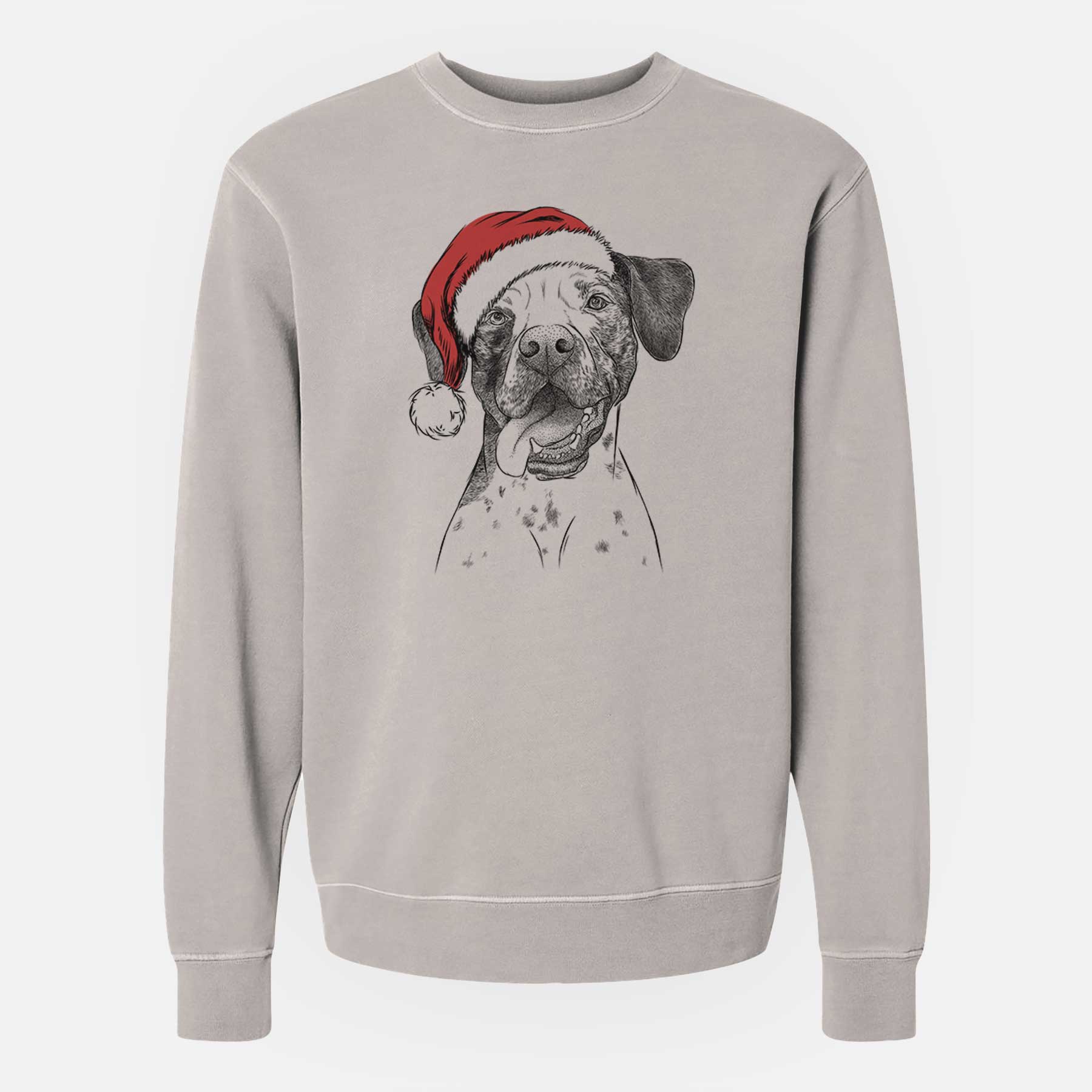 Santa Cola the Catahoula - Unisex Pigment Dyed Crew Sweatshirt