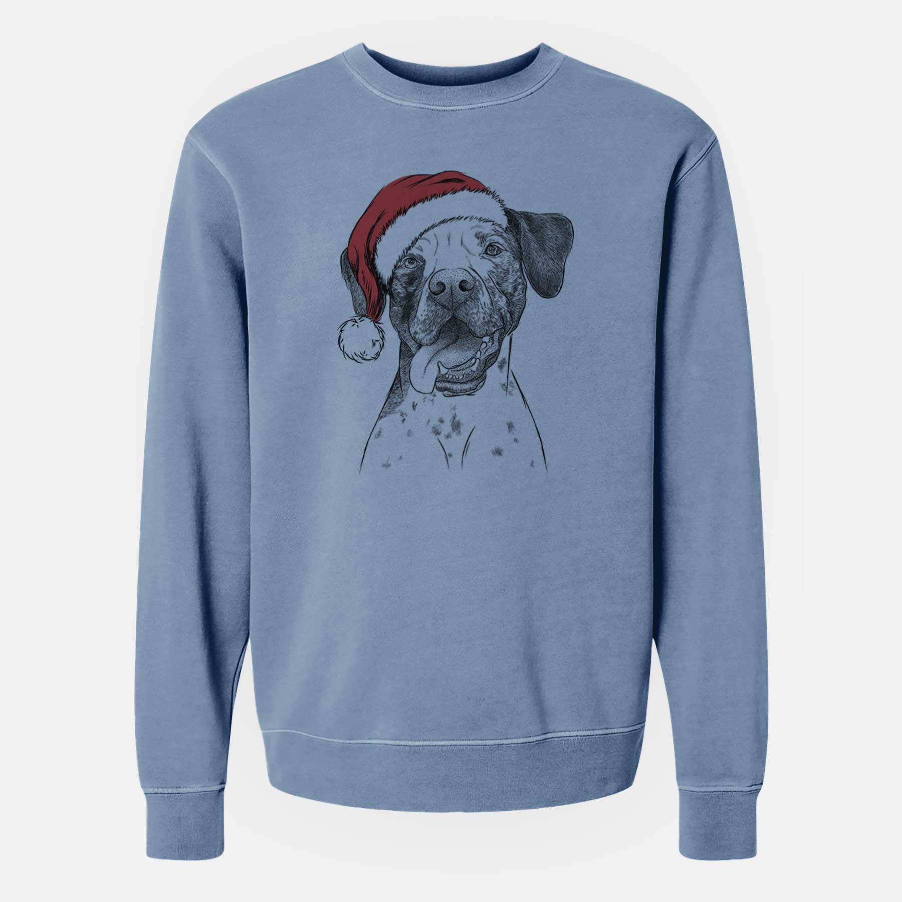 Santa Cola the Catahoula - Unisex Pigment Dyed Crew Sweatshirt