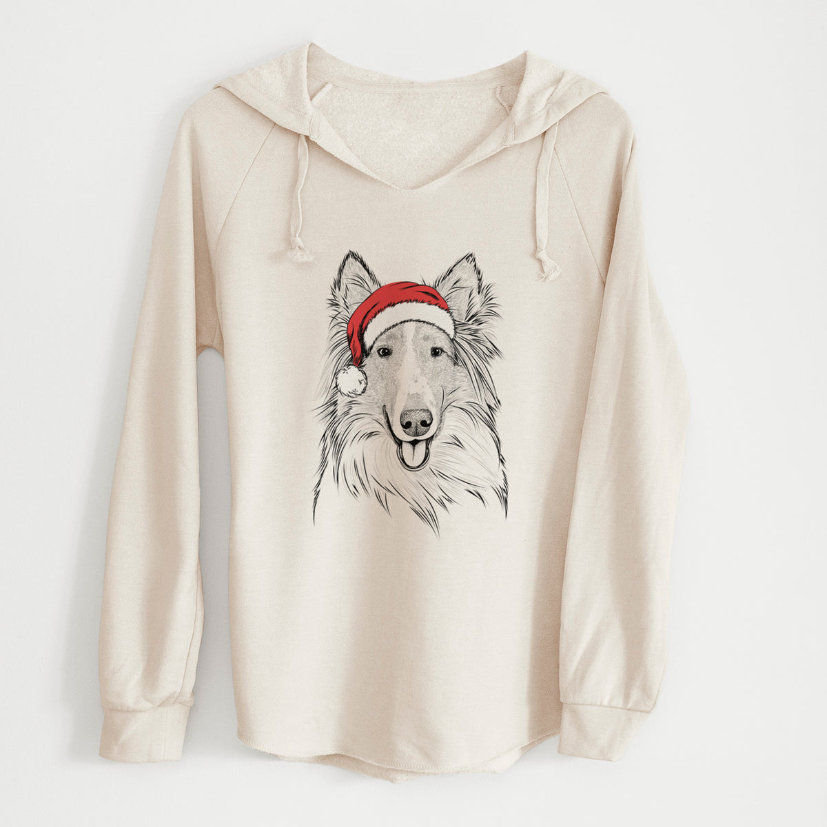 Santa Conrad the Rough Collie - Cali Wave Hooded Sweatshirt