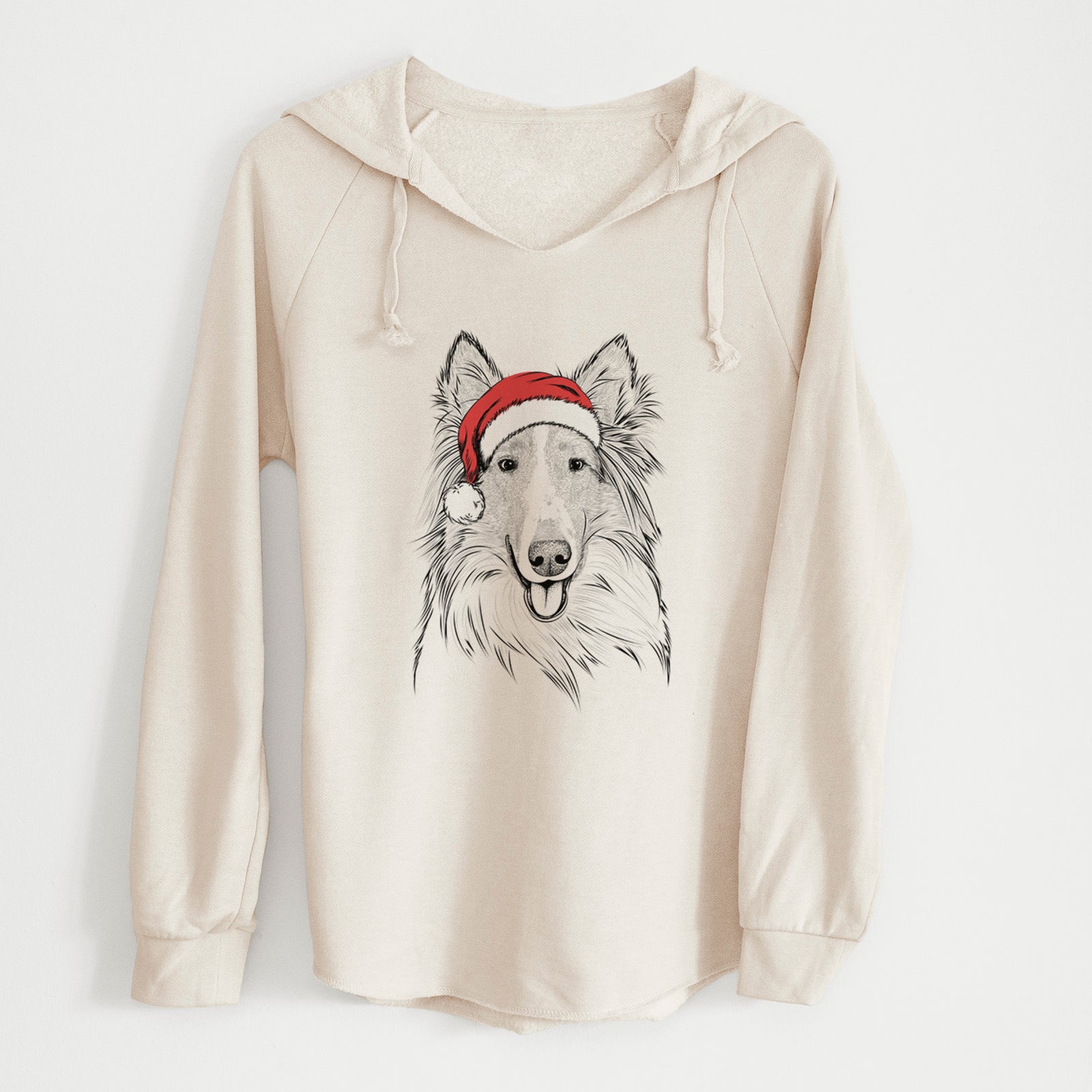 Santa Conrad the Rough Collie - Cali Wave Hooded Sweatshirt
