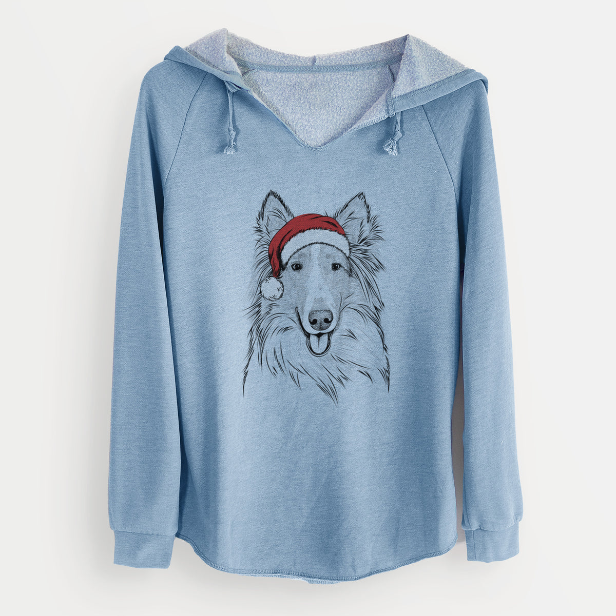 Santa Conrad the Rough Collie - Cali Wave Hooded Sweatshirt