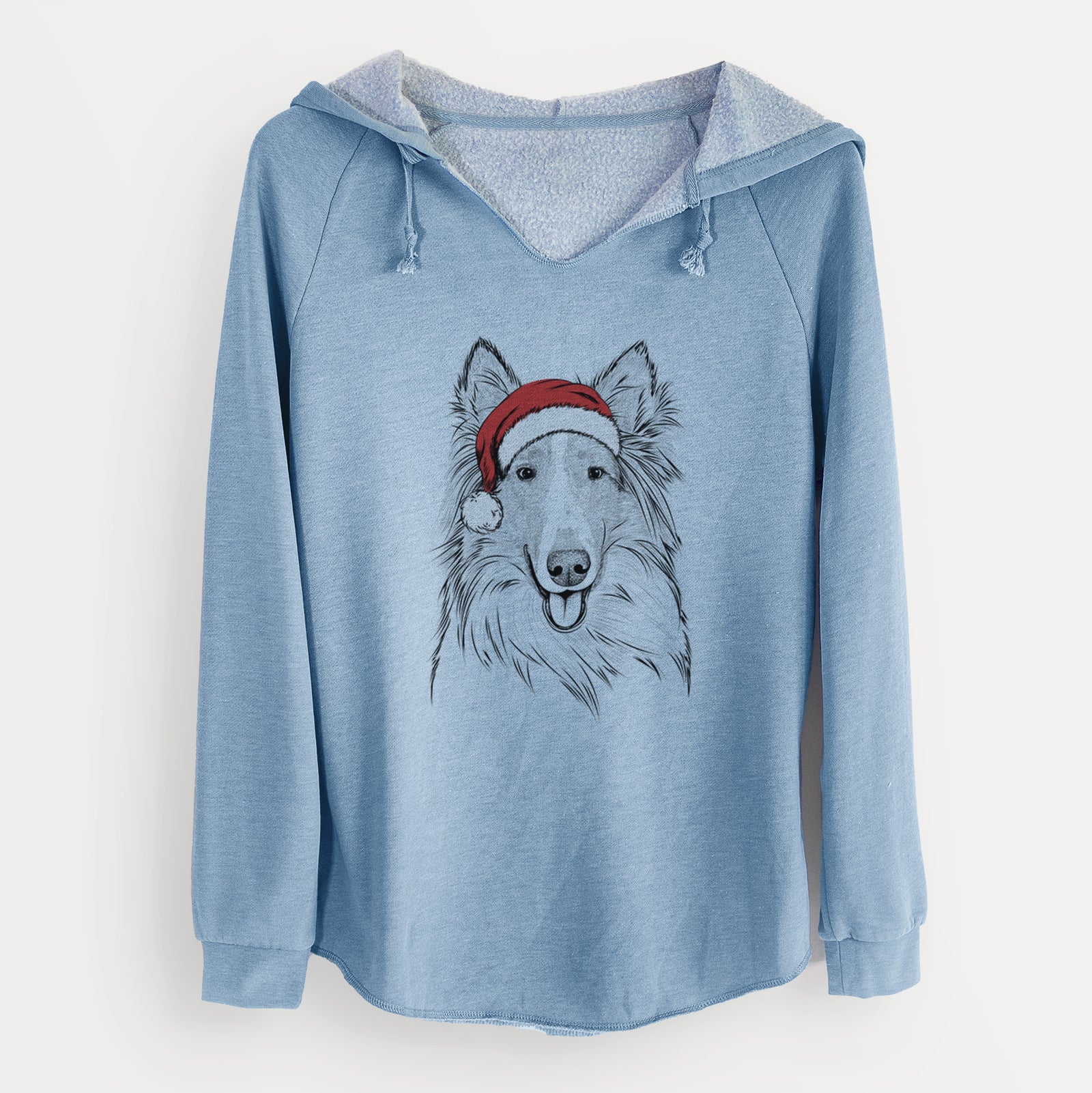 Santa Conrad the Rough Collie - Cali Wave Hooded Sweatshirt
