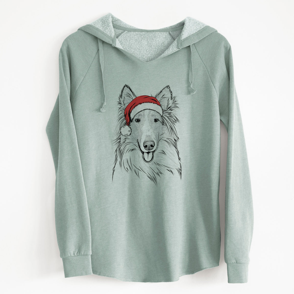 Santa Conrad the Rough Collie - Cali Wave Hooded Sweatshirt