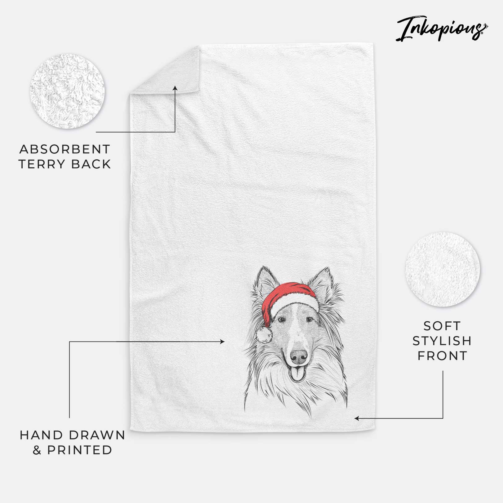 Conrad the Rough Collie Decorative Hand Towel