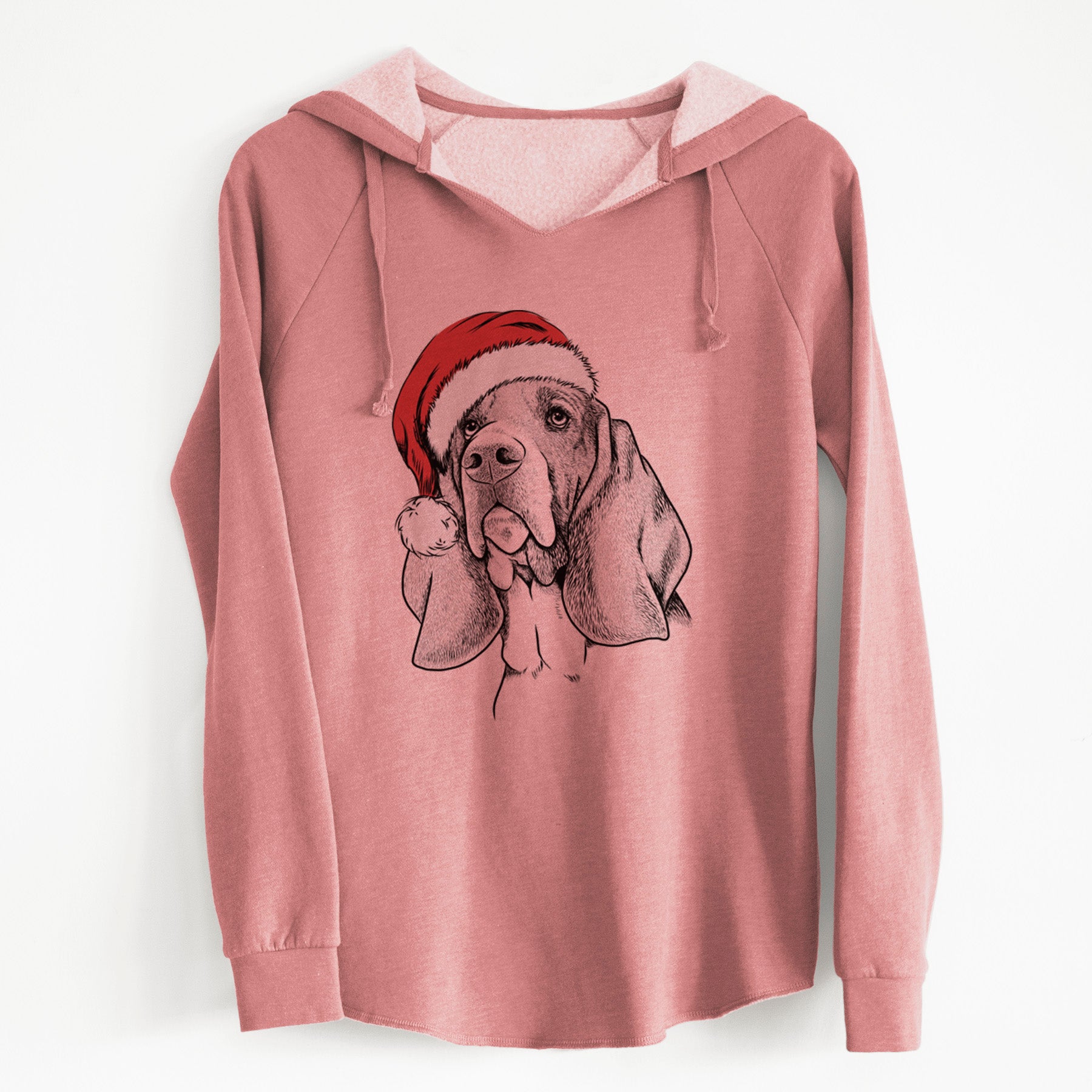 Santa Cooper the Basset Hound - Cali Wave Hooded Sweatshirt