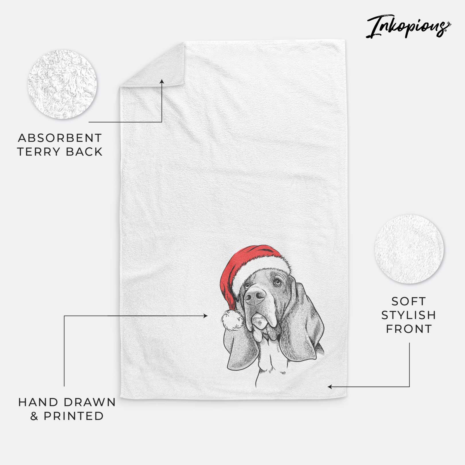 Cooper the Basset Hound Decorative Hand Towel