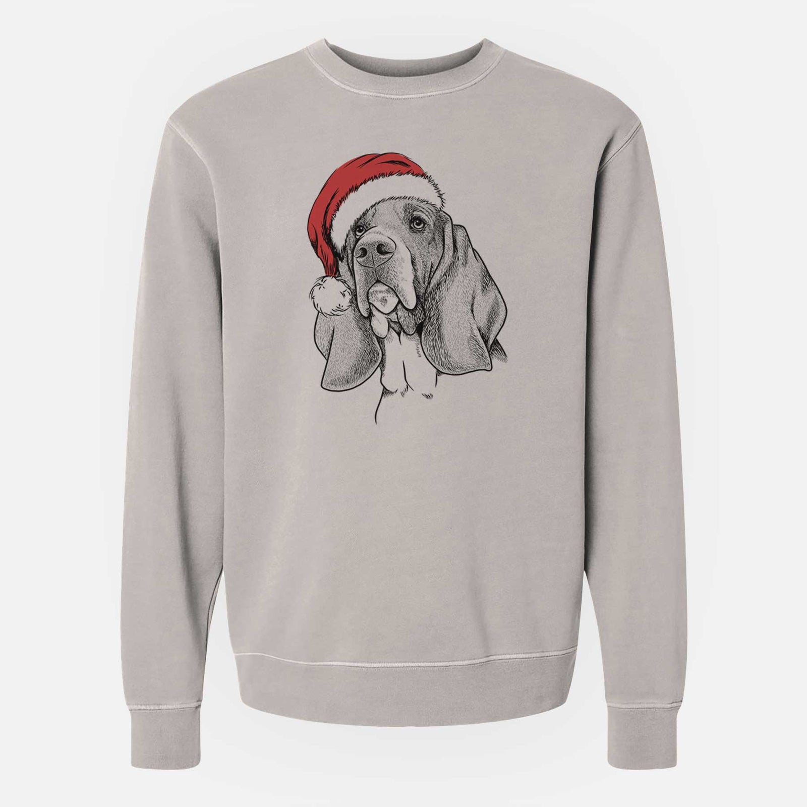 Santa Cooper the Basset Hound - Unisex Pigment Dyed Crew Sweatshirt