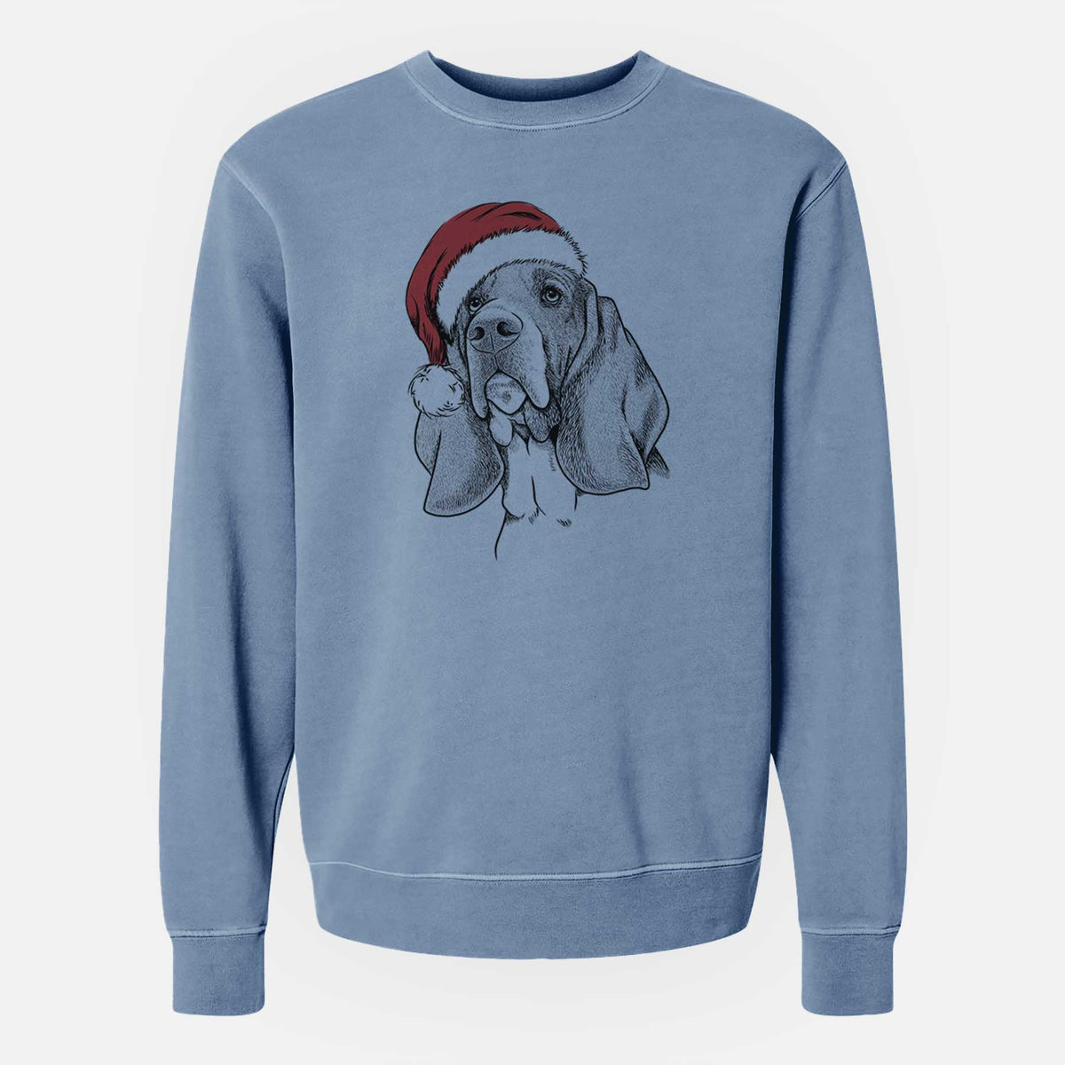 Santa Cooper the Basset Hound - Unisex Pigment Dyed Crew Sweatshirt