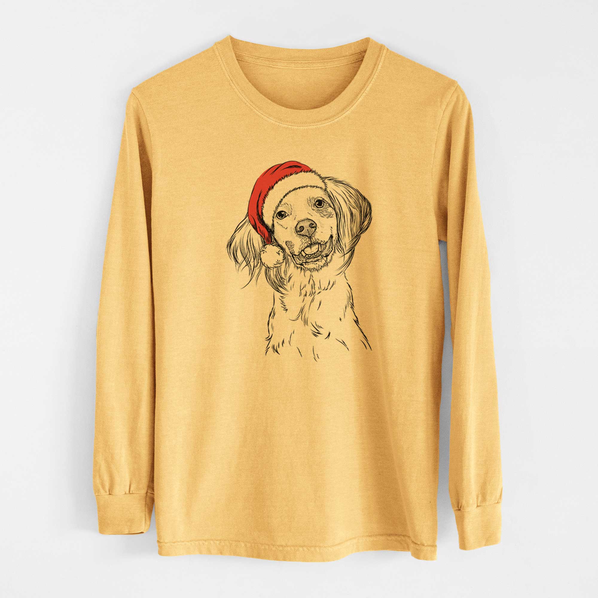 Santa Cooper the English Setter - Heavyweight 100% Cotton Long Sleeve