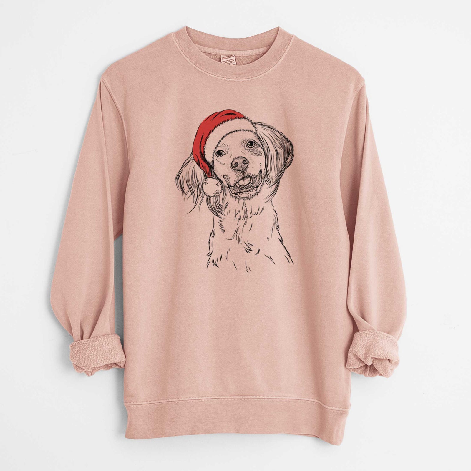 Santa Cooper the English Setter - Unisex Pigment Dyed Crew Sweatshirt