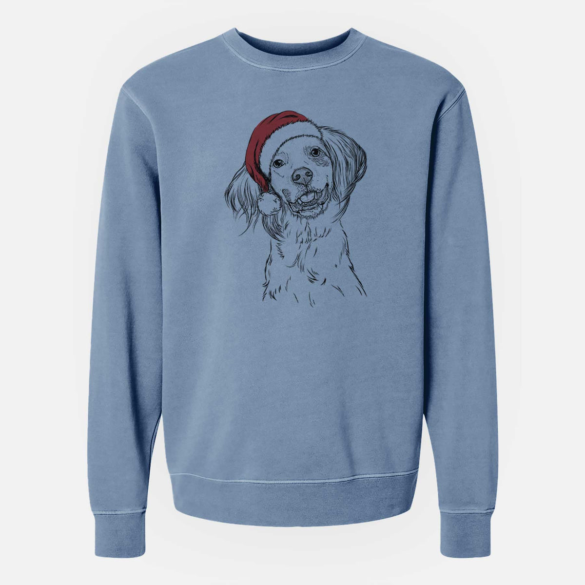 Santa Cooper the English Setter - Unisex Pigment Dyed Crew Sweatshirt