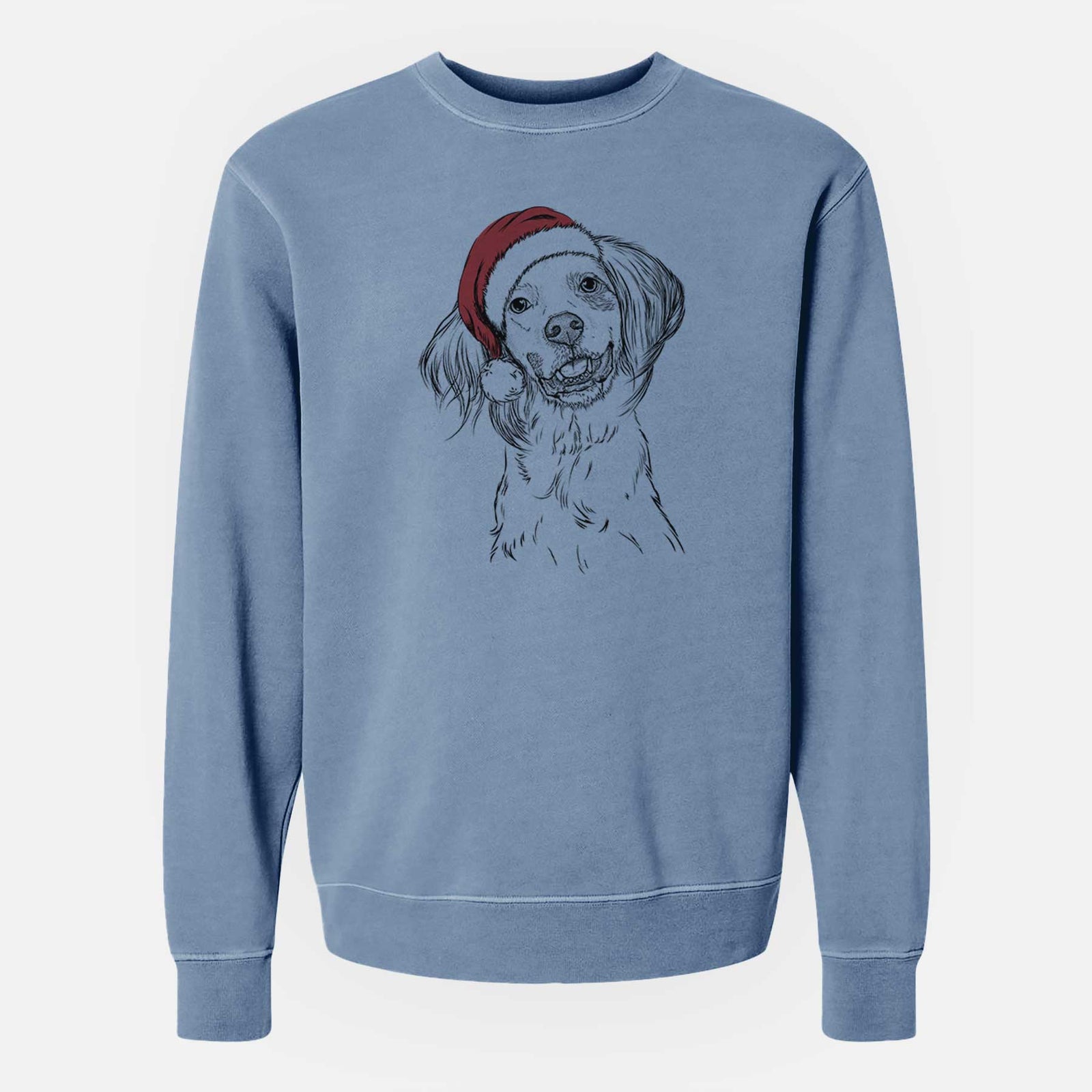 Santa Cooper the English Setter - Unisex Pigment Dyed Crew Sweatshirt