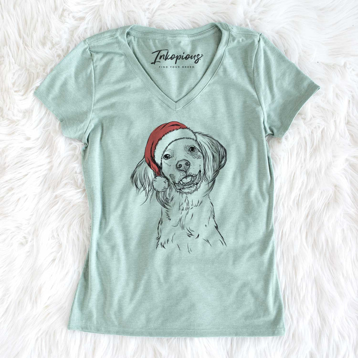 Santa Cooper the English Setter - Women's V-neck Shirt