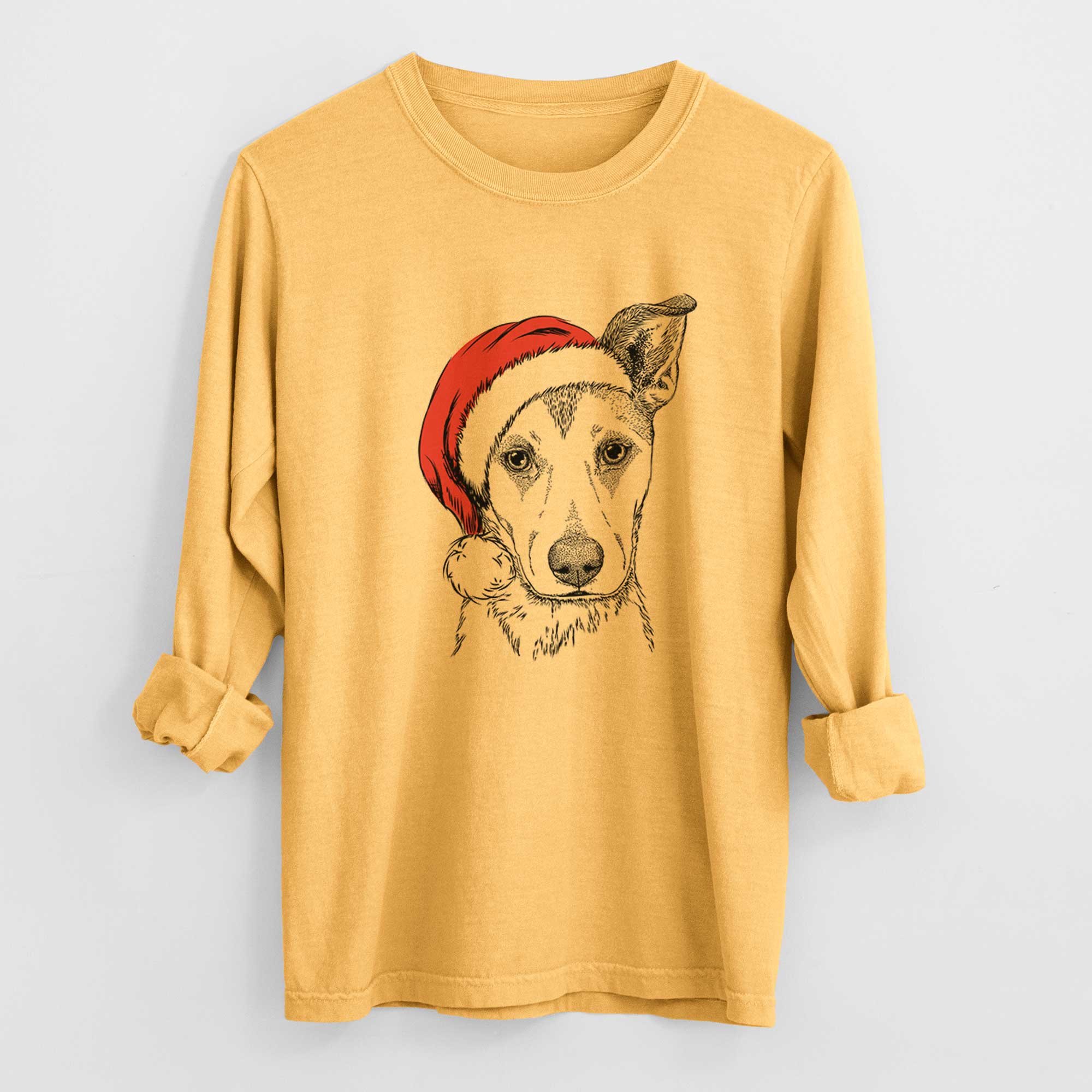 Santa Coral the Mixed Breed - Heavyweight 100% Cotton Long Sleeve