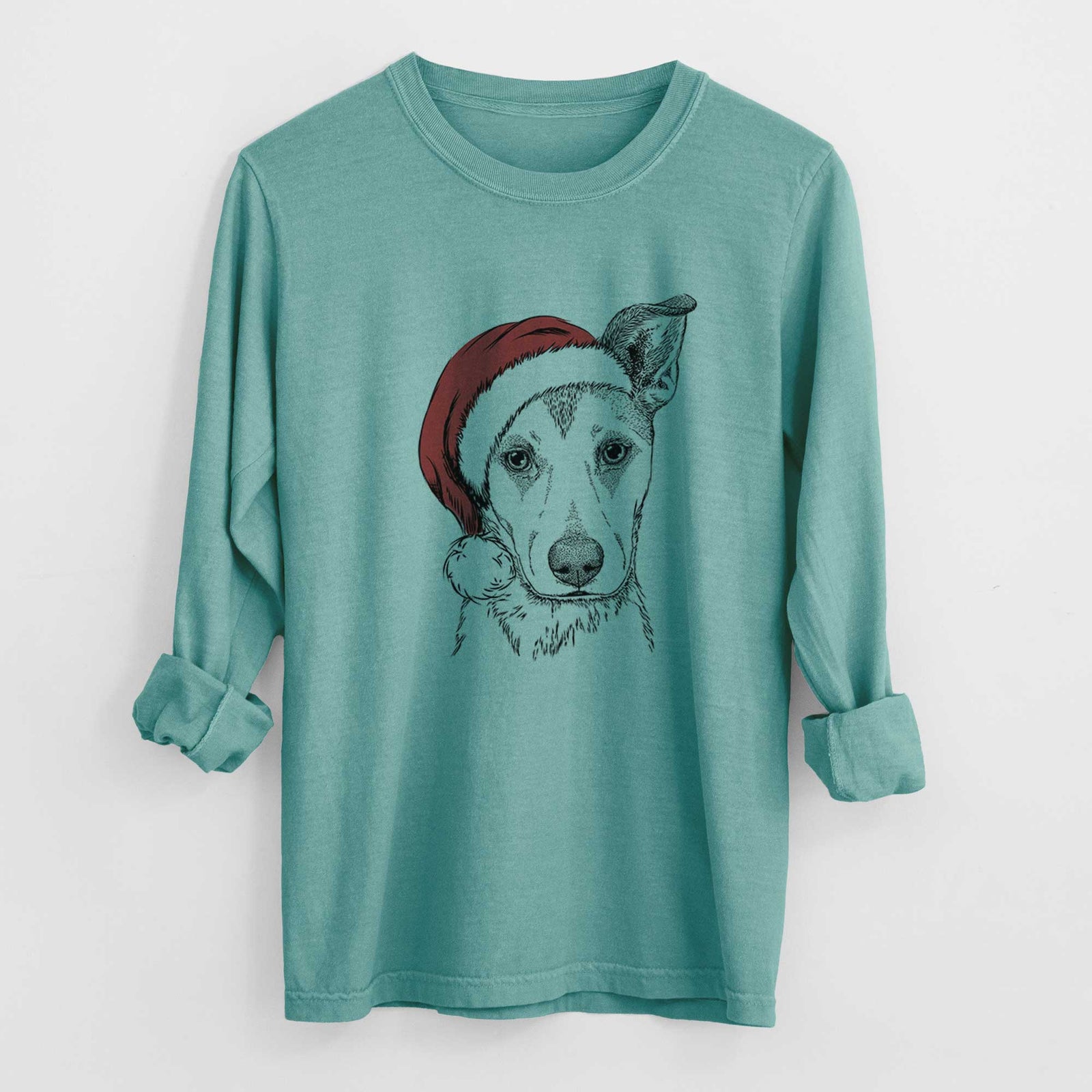Santa Coral the Mixed Breed - Heavyweight 100% Cotton Long Sleeve