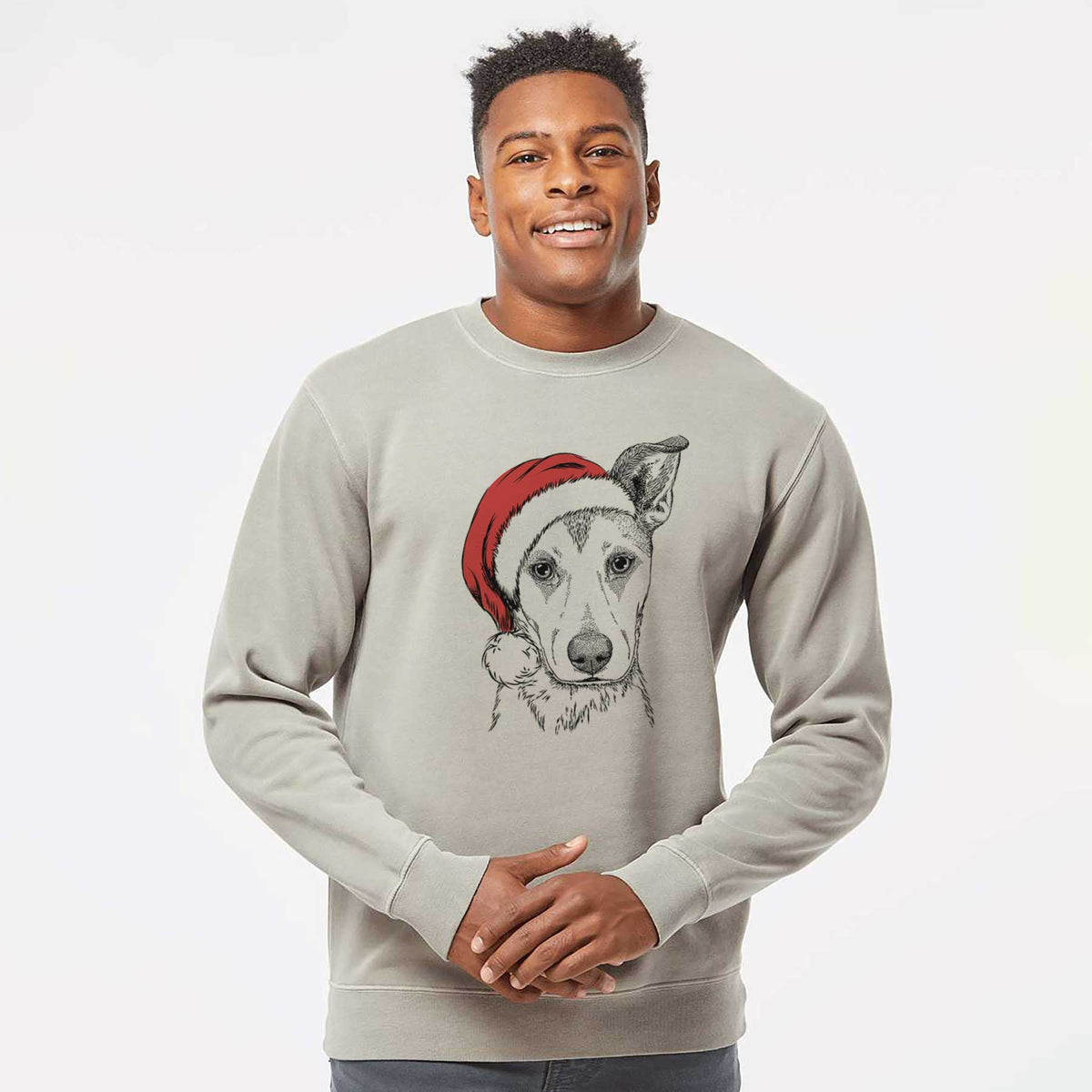 Santa Coral the Mixed Breed - Unisex Pigment Dyed Crew Sweatshirt