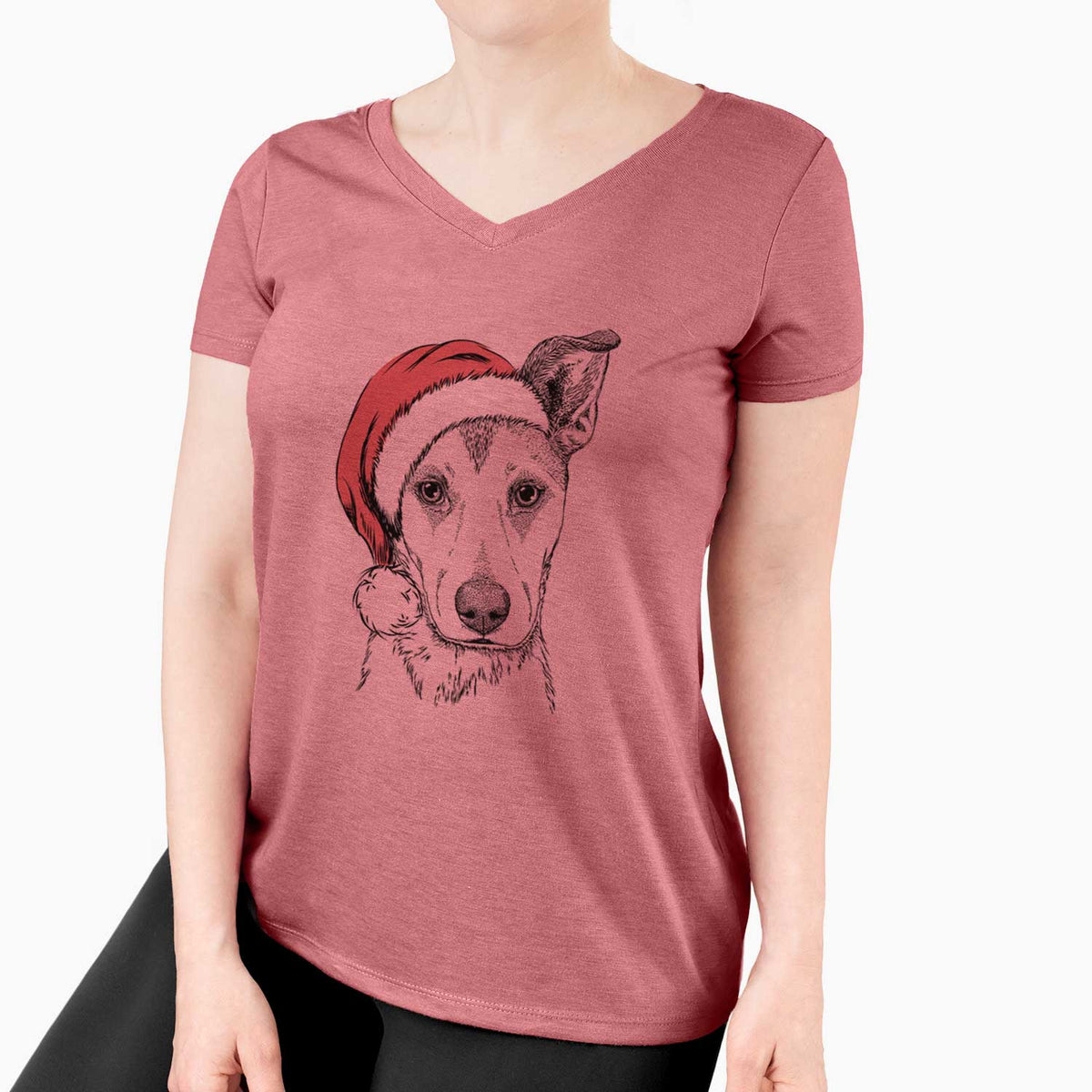 Santa Coral the Mixed Breed - Women's V-neck Shirt