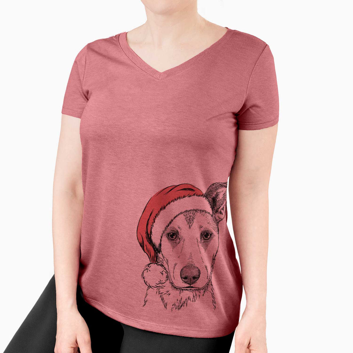Santa Coral the Mixed Breed - Women's V-neck Shirt