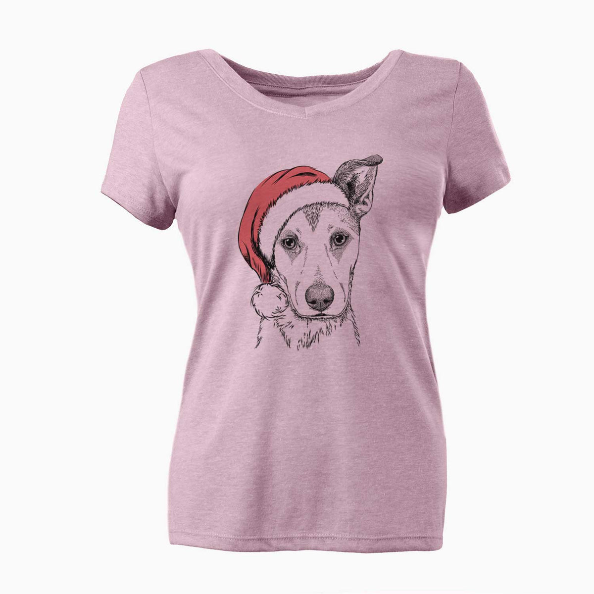 Santa Coral the Mixed Breed - Women's V-neck Shirt