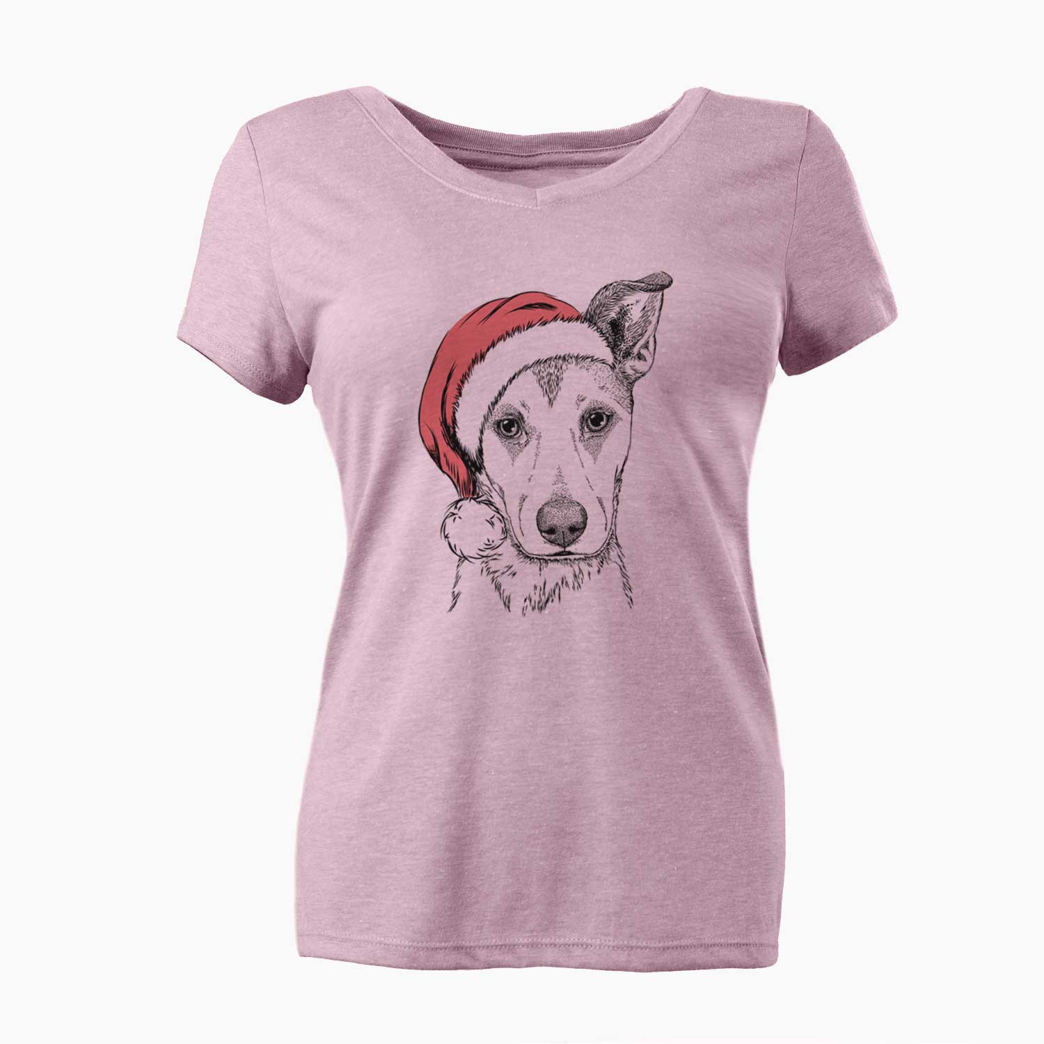 Santa Coral the Mixed Breed - Women's V-neck Shirt