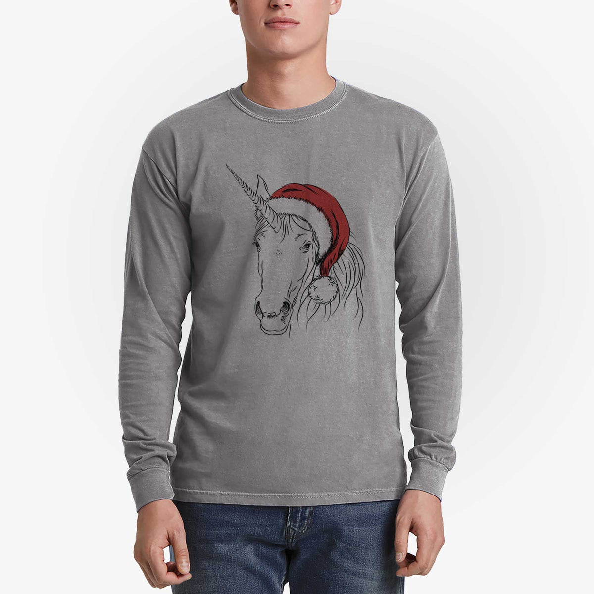 Santa Cosmic the Unicorn - Heavyweight 100% Cotton Long Sleeve