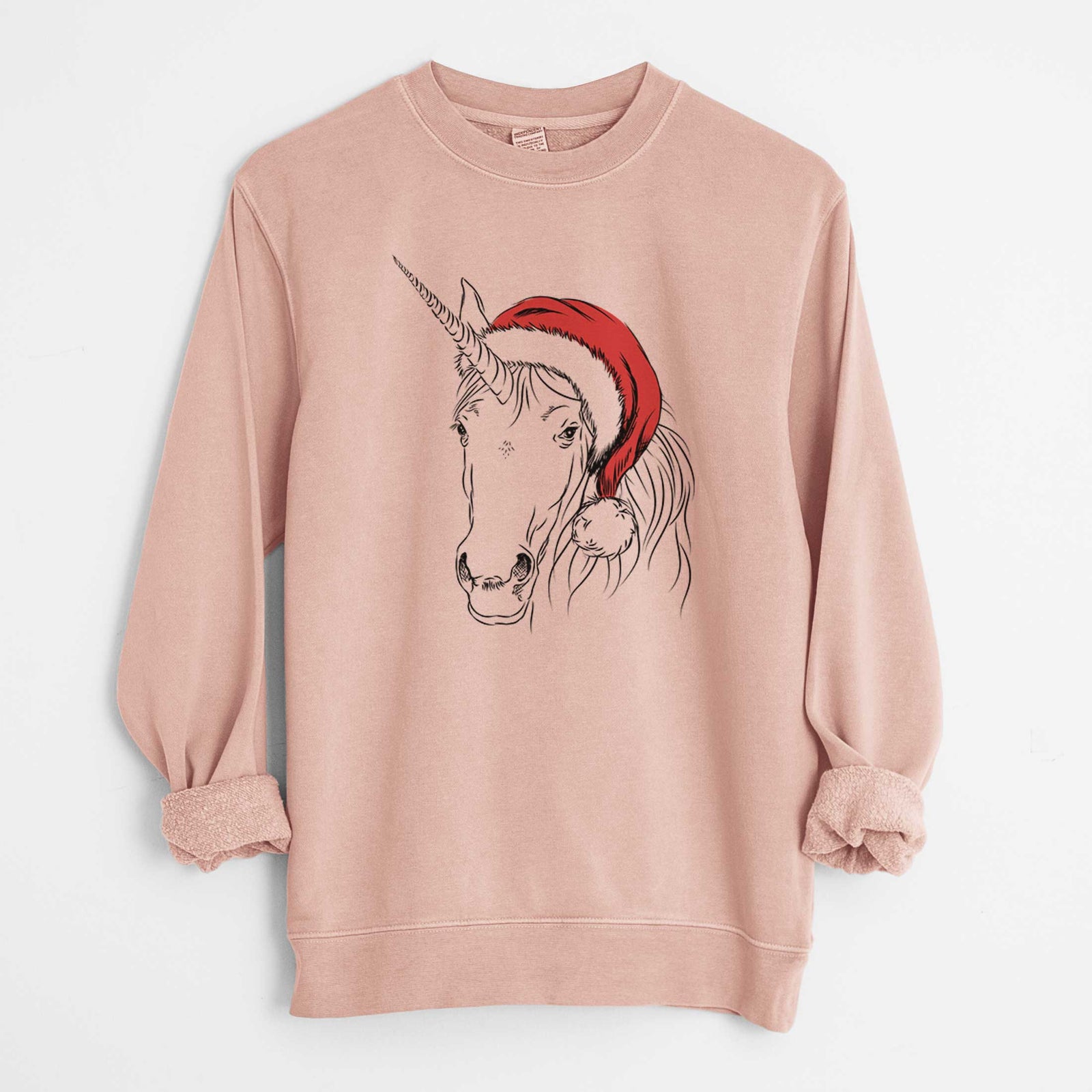 Santa Cosmic the Unicorn - Unisex Pigment Dyed Crew Sweatshirt