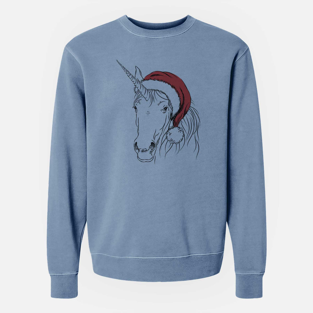 Santa Cosmic the Unicorn - Unisex Pigment Dyed Crew Sweatshirt