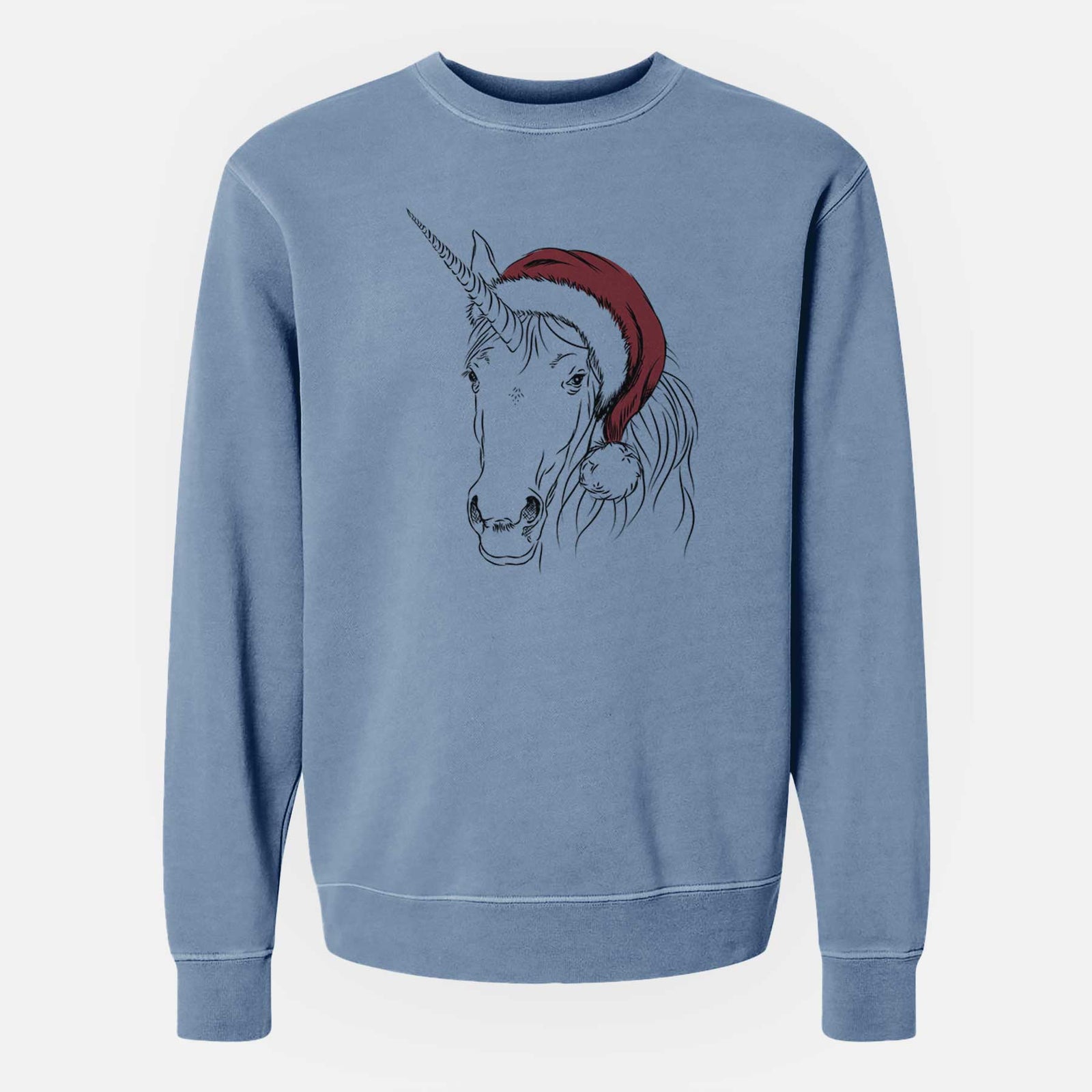 Santa Cosmic the Unicorn - Unisex Pigment Dyed Crew Sweatshirt