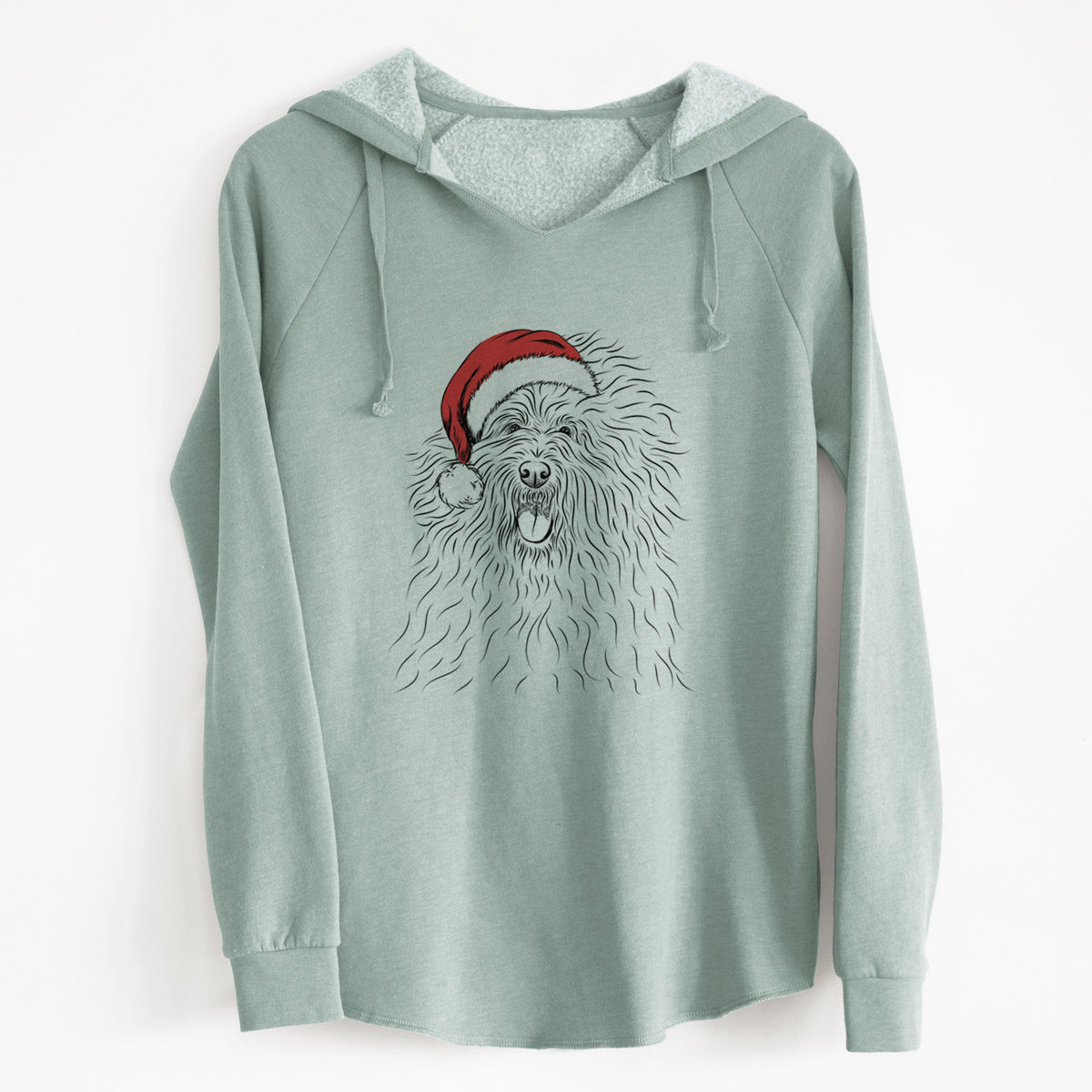 Santa Cozie the Old English Sheepdog - Cali Wave Hooded Sweatshirt