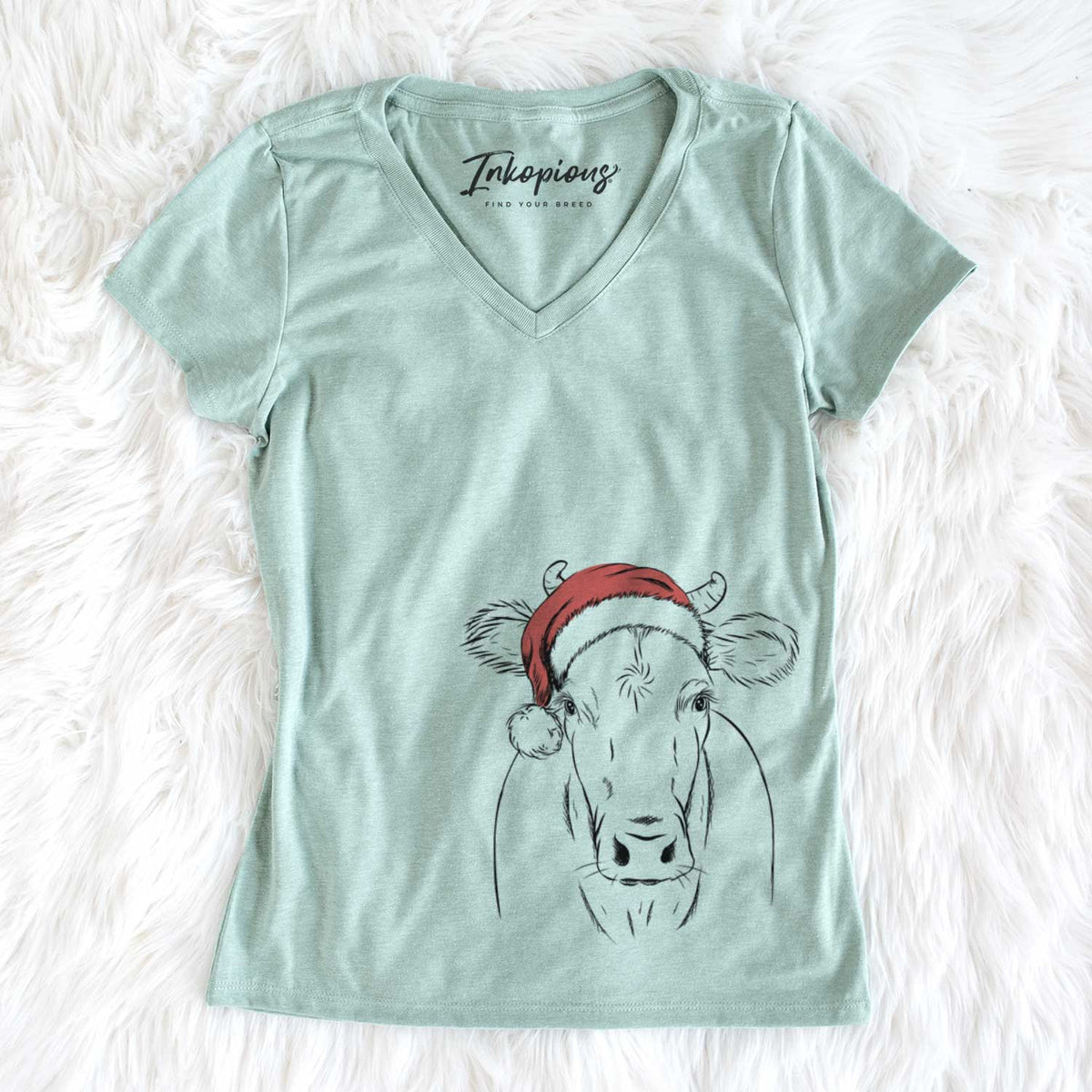 Santa Cruz the Cow - Women&#39;s V-neck Shirt