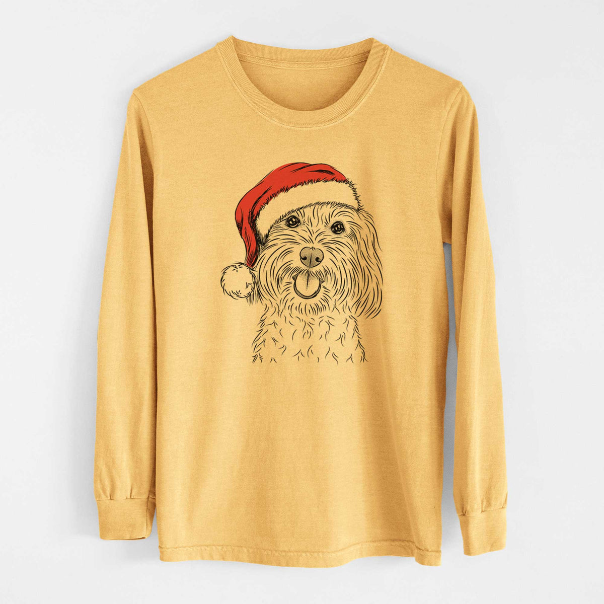 Santa Cuddles the Coton de Tulear - Heavyweight 100% Cotton Long Sleeve