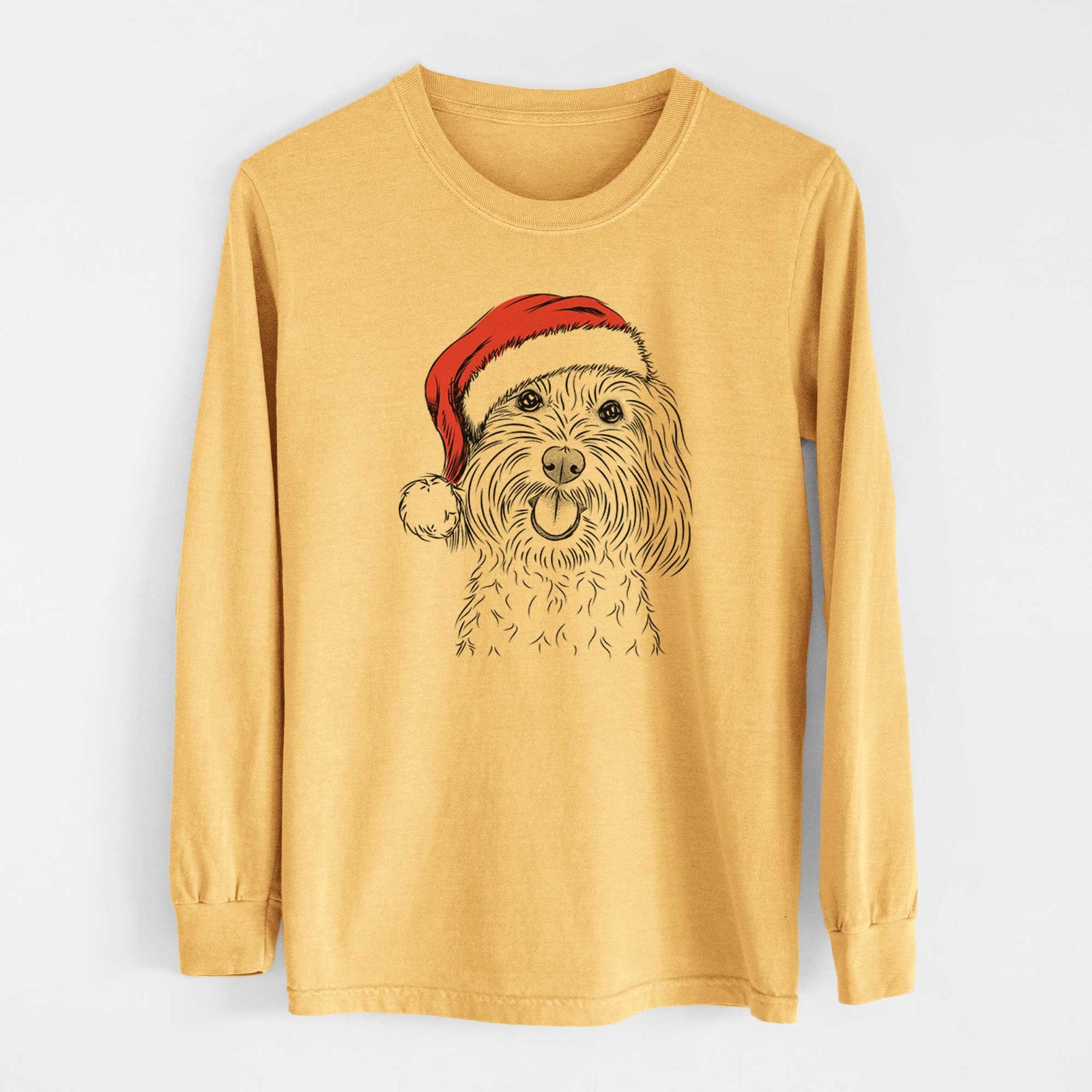 Santa Cuddles the Coton de Tulear - Heavyweight 100% Cotton Long Sleeve