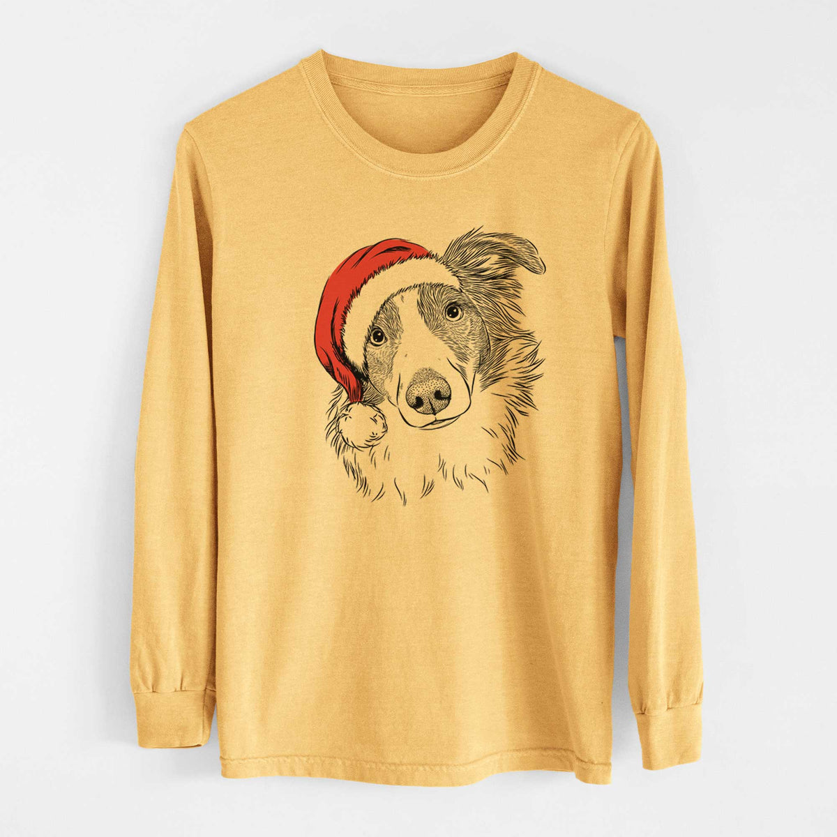 Santa Cyclone the Australian Shepherd - Heavyweight 100% Cotton Long Sleeve