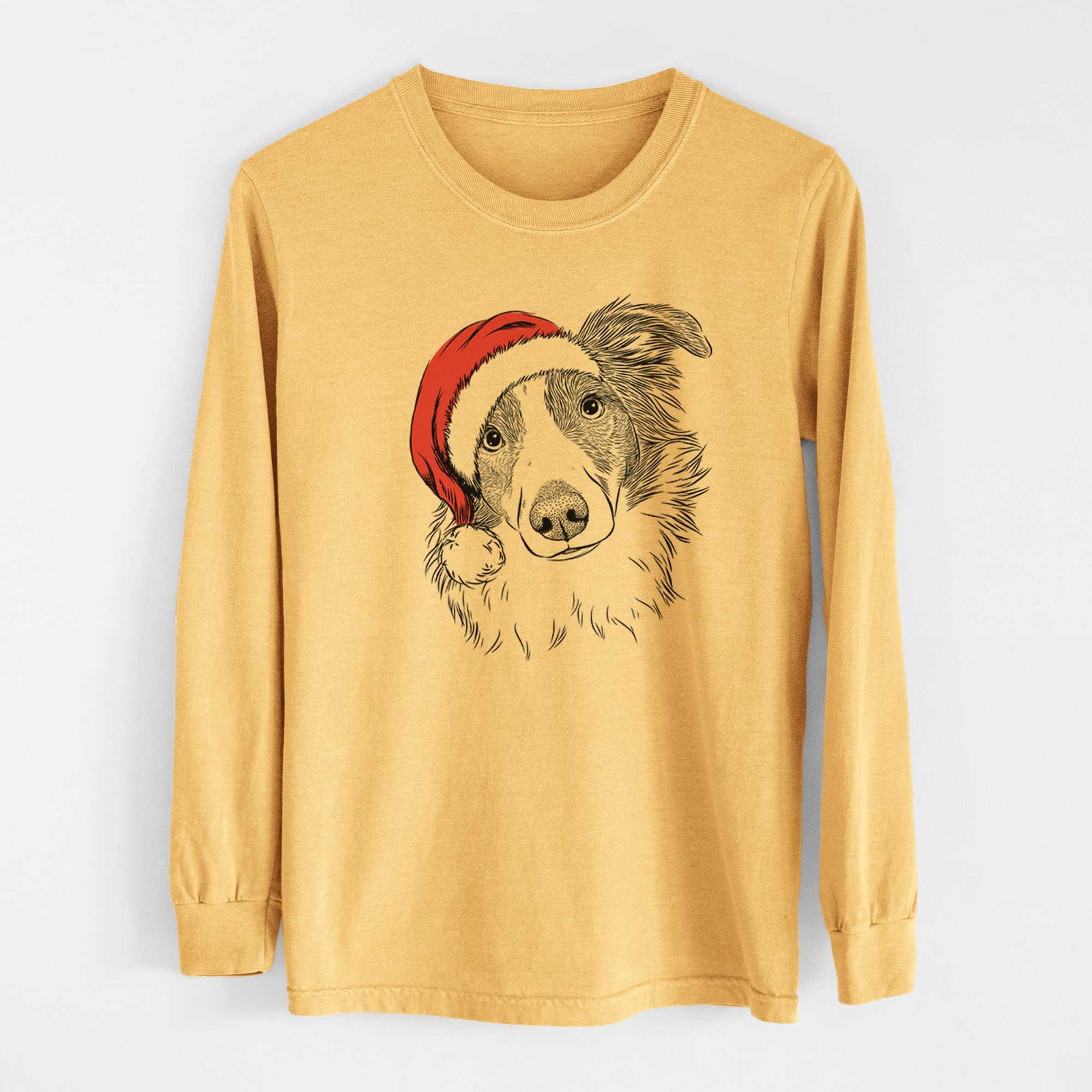 Santa Cyclone the Australian Shepherd - Heavyweight 100% Cotton Long Sleeve