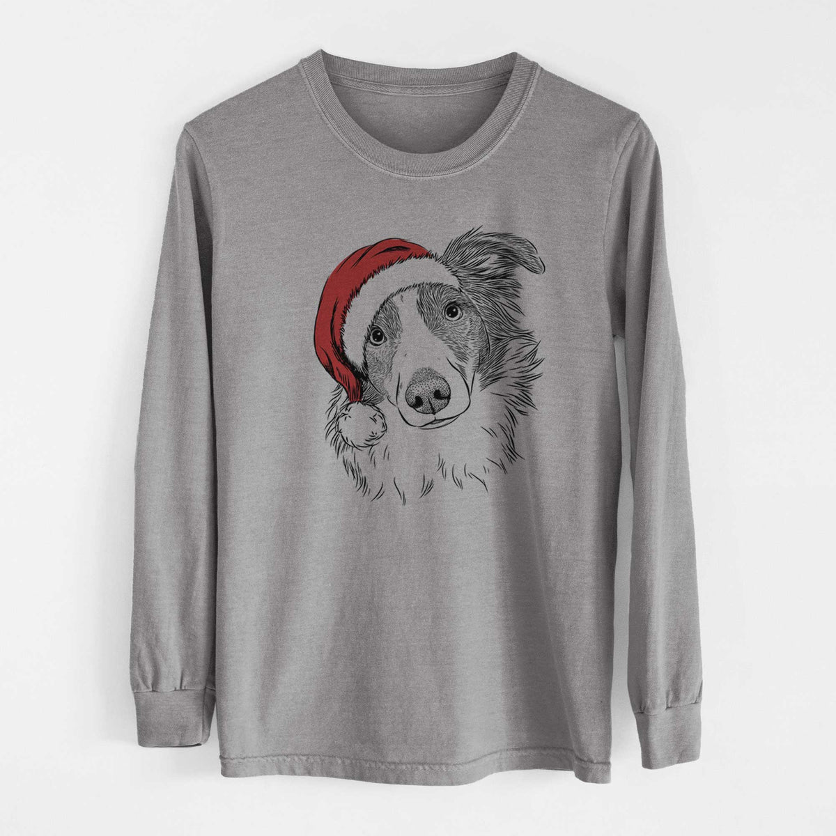 Santa Cyclone the Australian Shepherd - Heavyweight 100% Cotton Long Sleeve