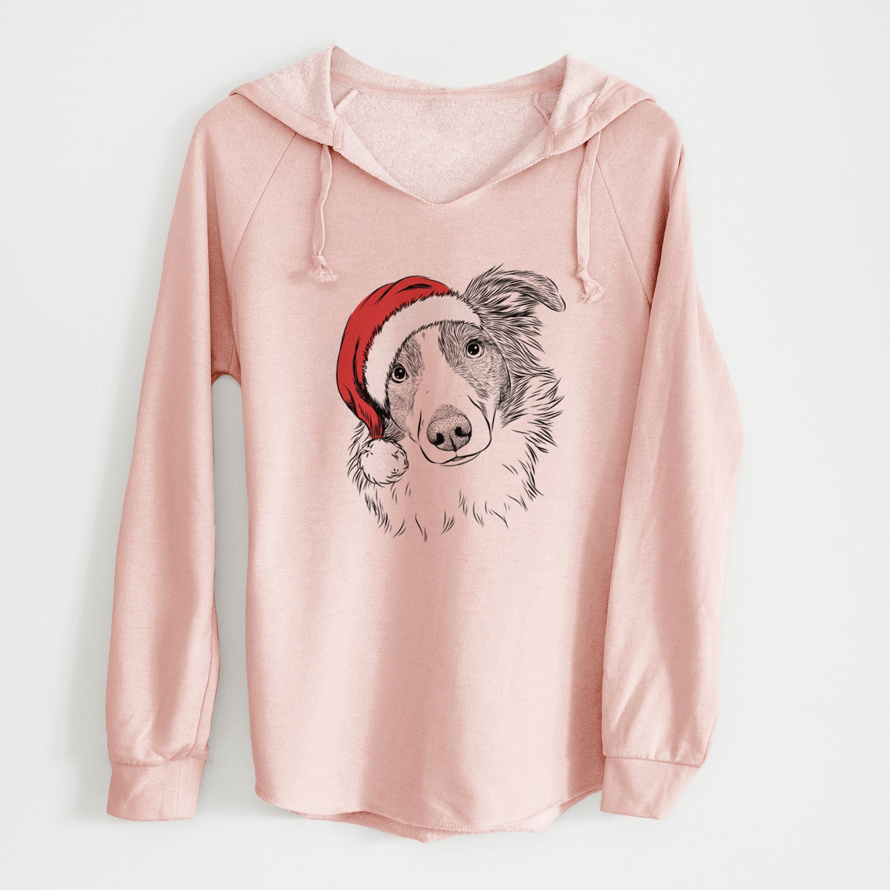 Santa Cyclone the Australian Shepherd - Cali Wave Hooded Sweatshirt