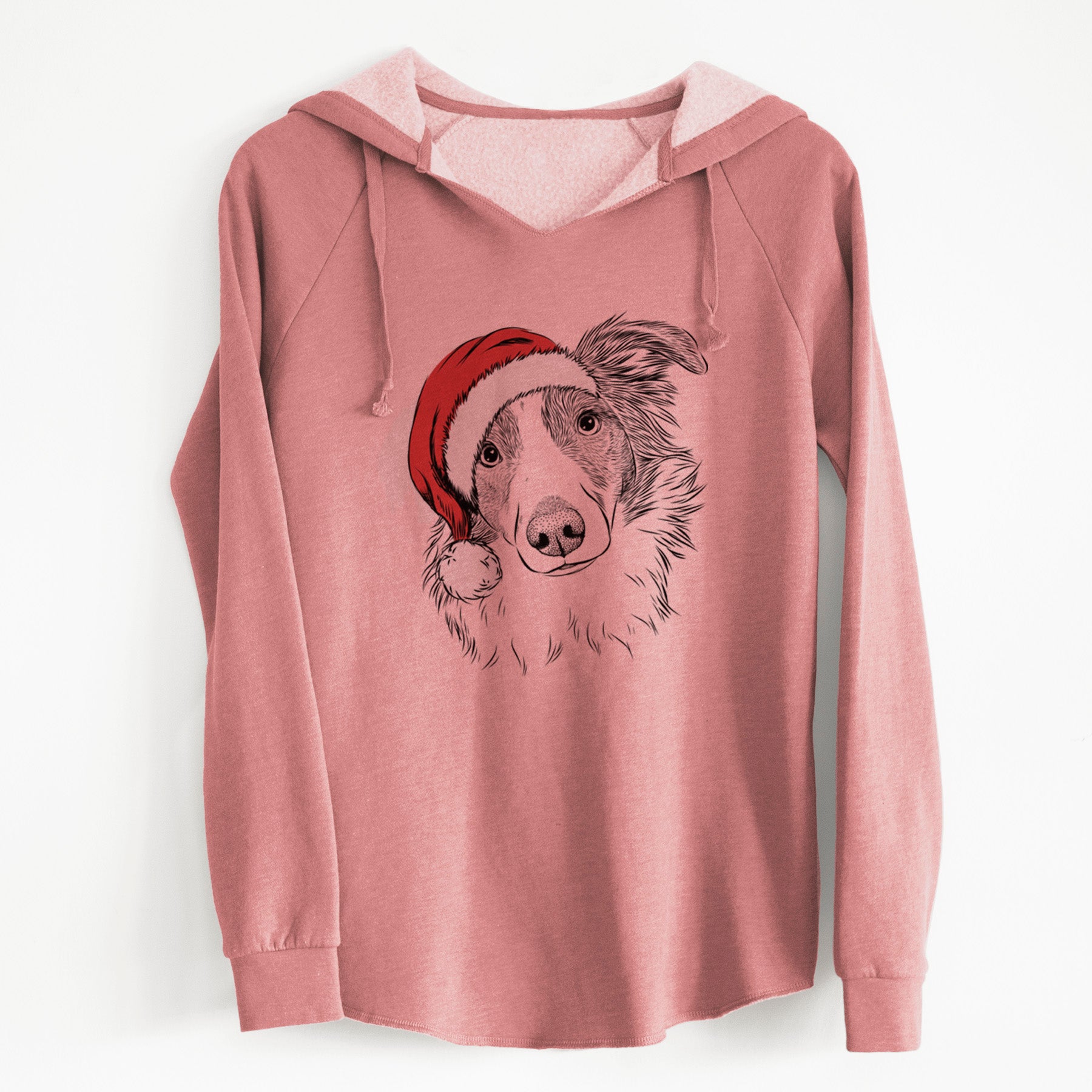 Santa Cyclone the Australian Shepherd - Cali Wave Hooded Sweatshirt