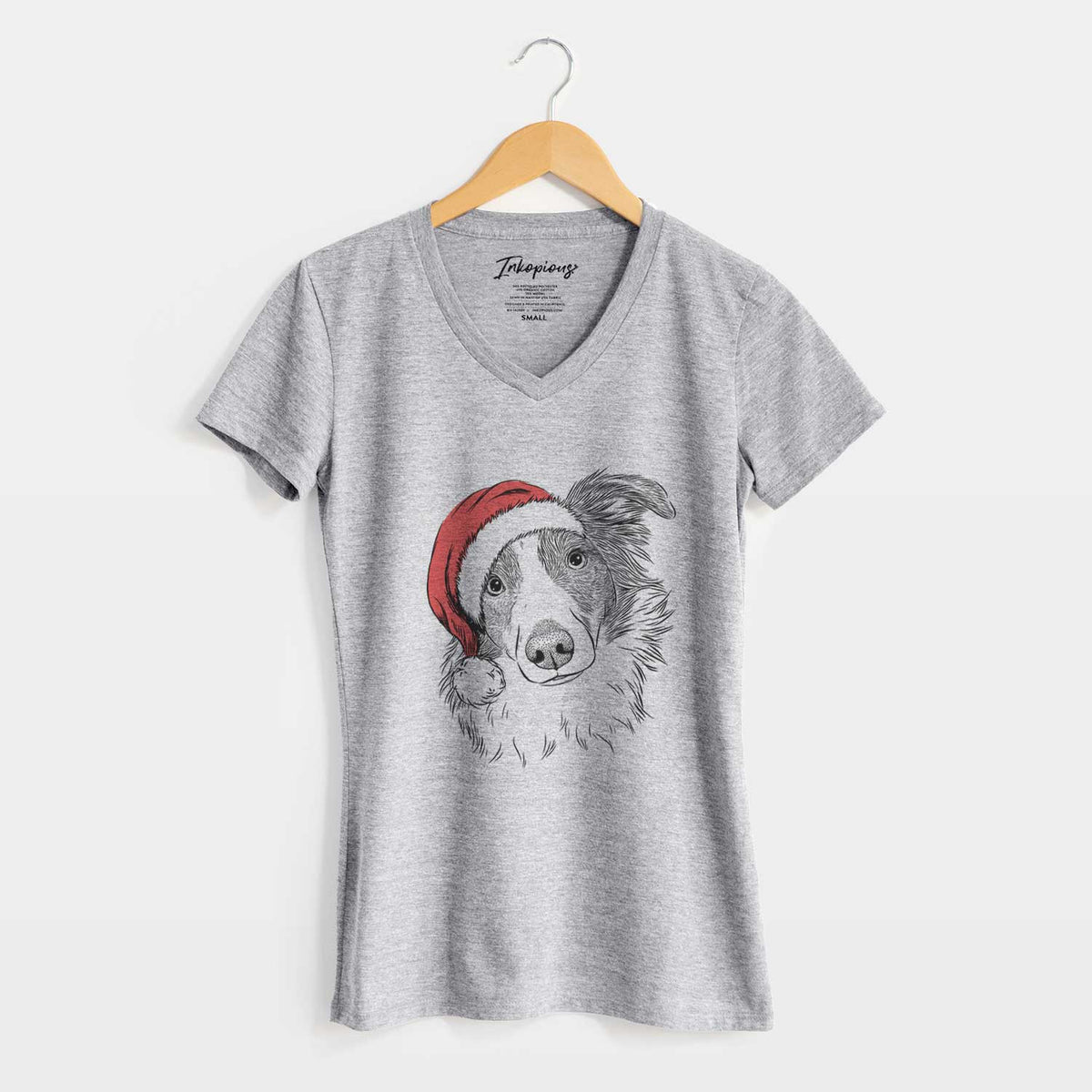 Santa Cyclone the Australian Shepherd - Women's V-neck Shirt
