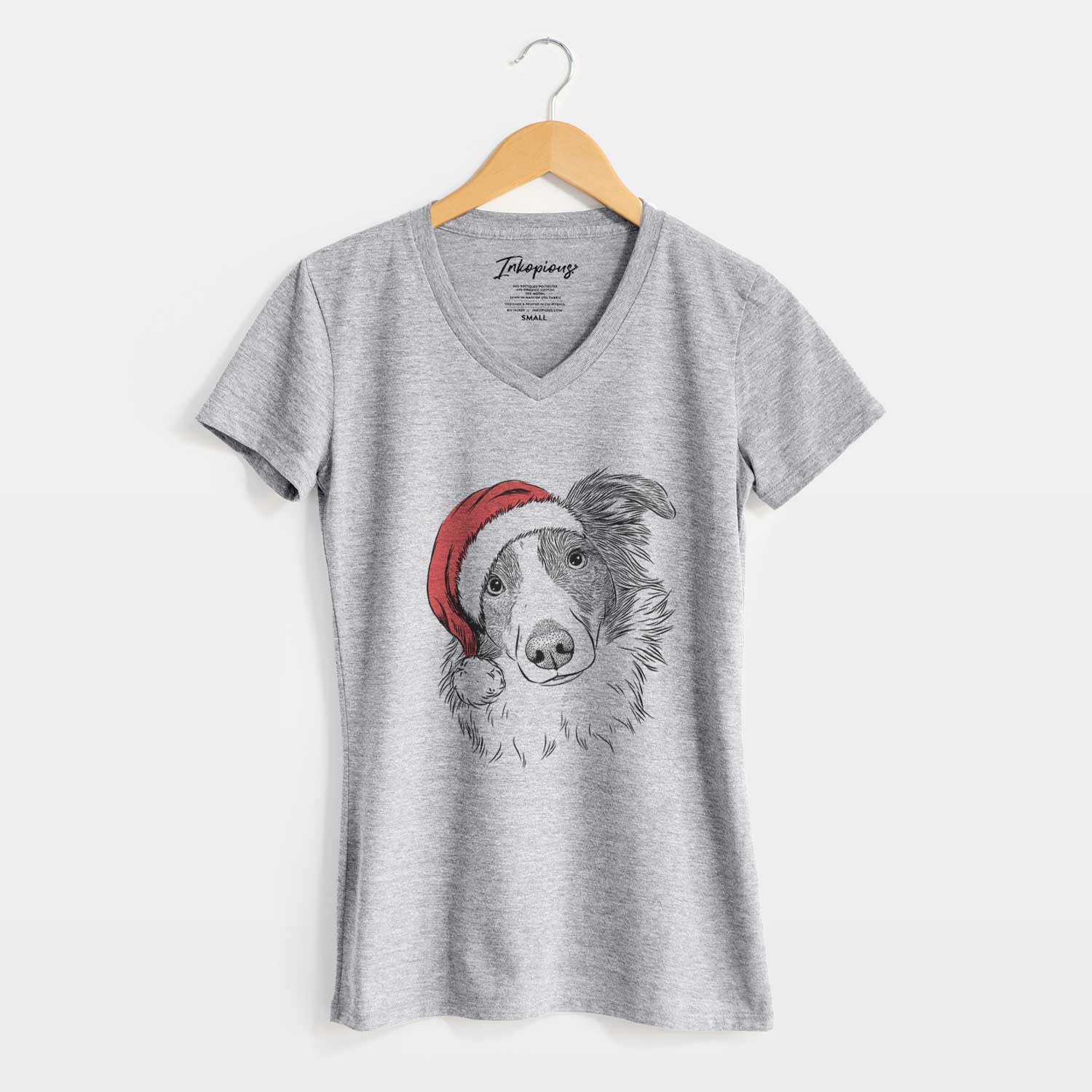 Santa Cyclone the Australian Shepherd - Women's V-neck Shirt