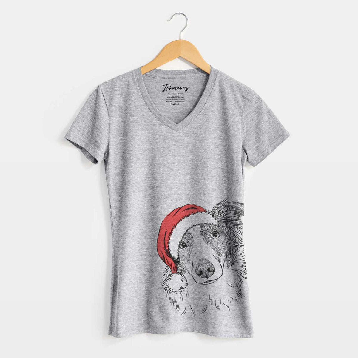Santa Cyclone the Australian Shepherd - Women's V-neck Shirt