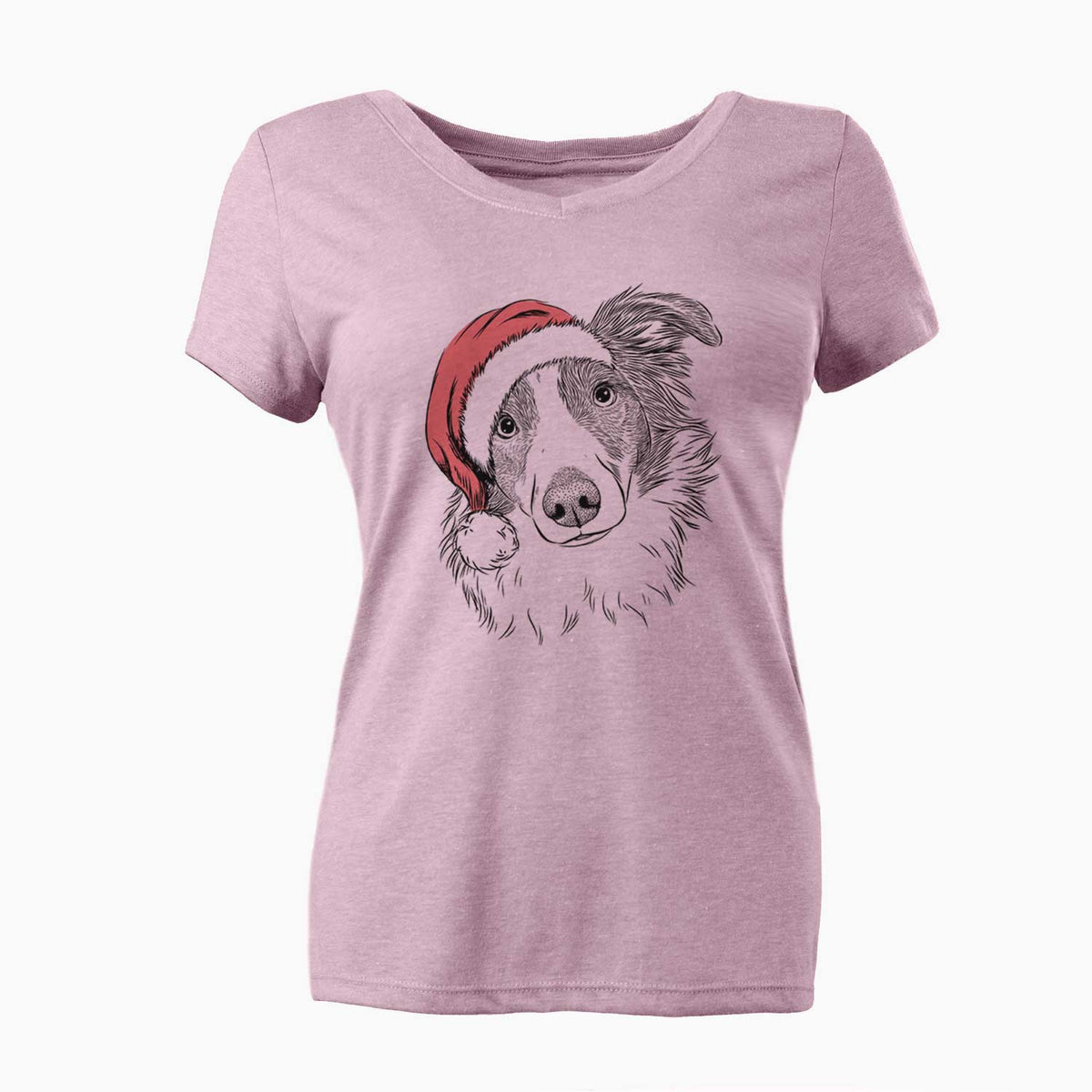 Santa Cyclone the Australian Shepherd - Women's V-neck Shirt