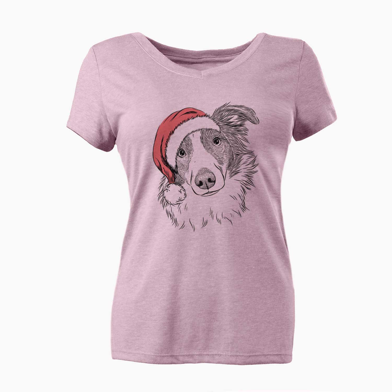 Santa Cyclone the Australian Shepherd - Women's V-neck Shirt