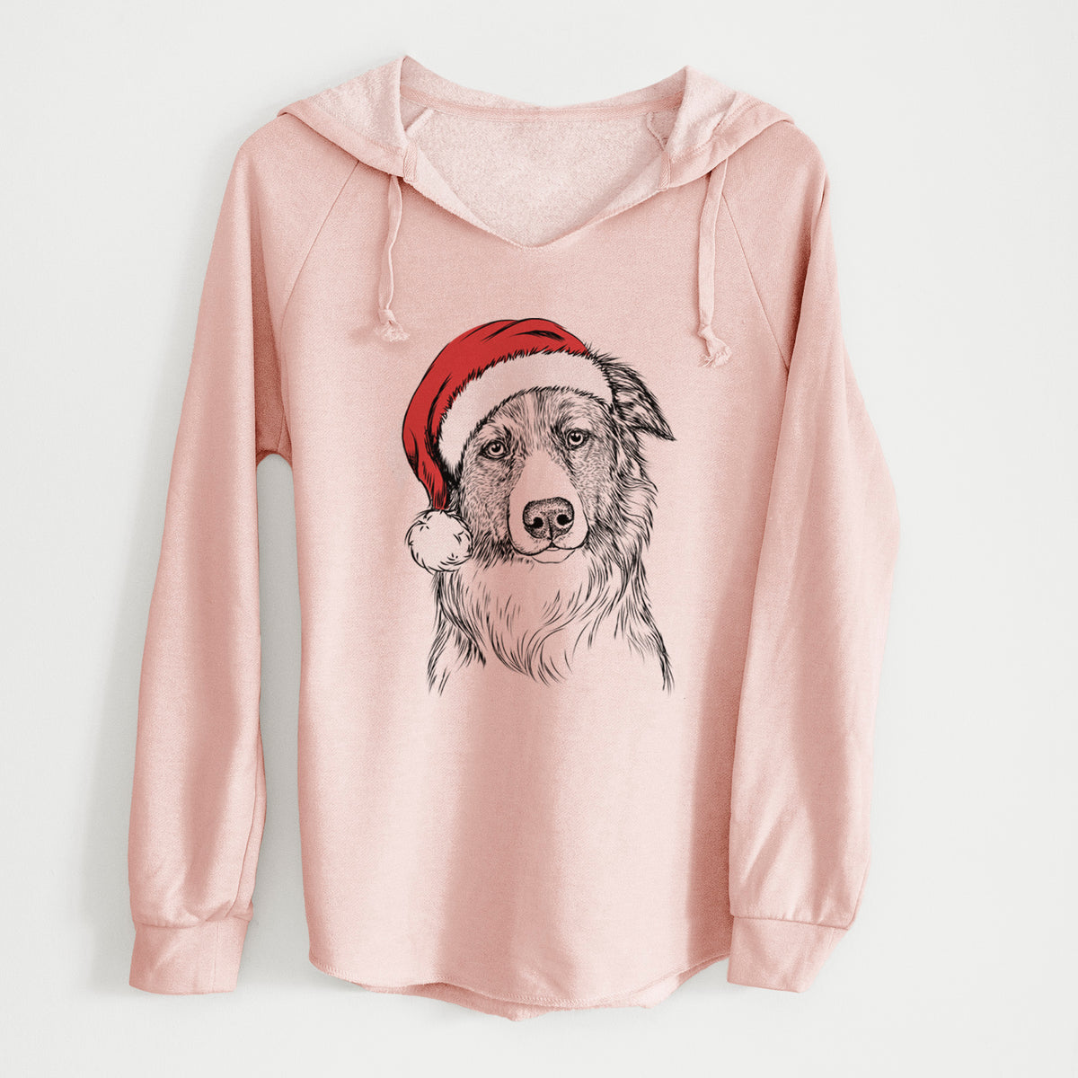 Santa Cynder the English Shepherd - Cali Wave Hooded Sweatshirt