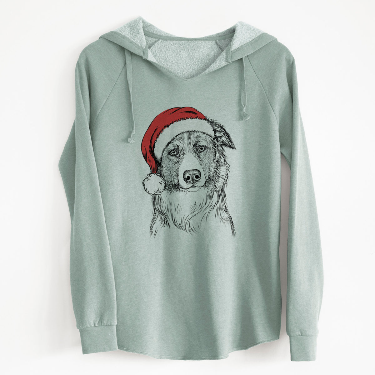 Santa Cynder the English Shepherd - Cali Wave Hooded Sweatshirt